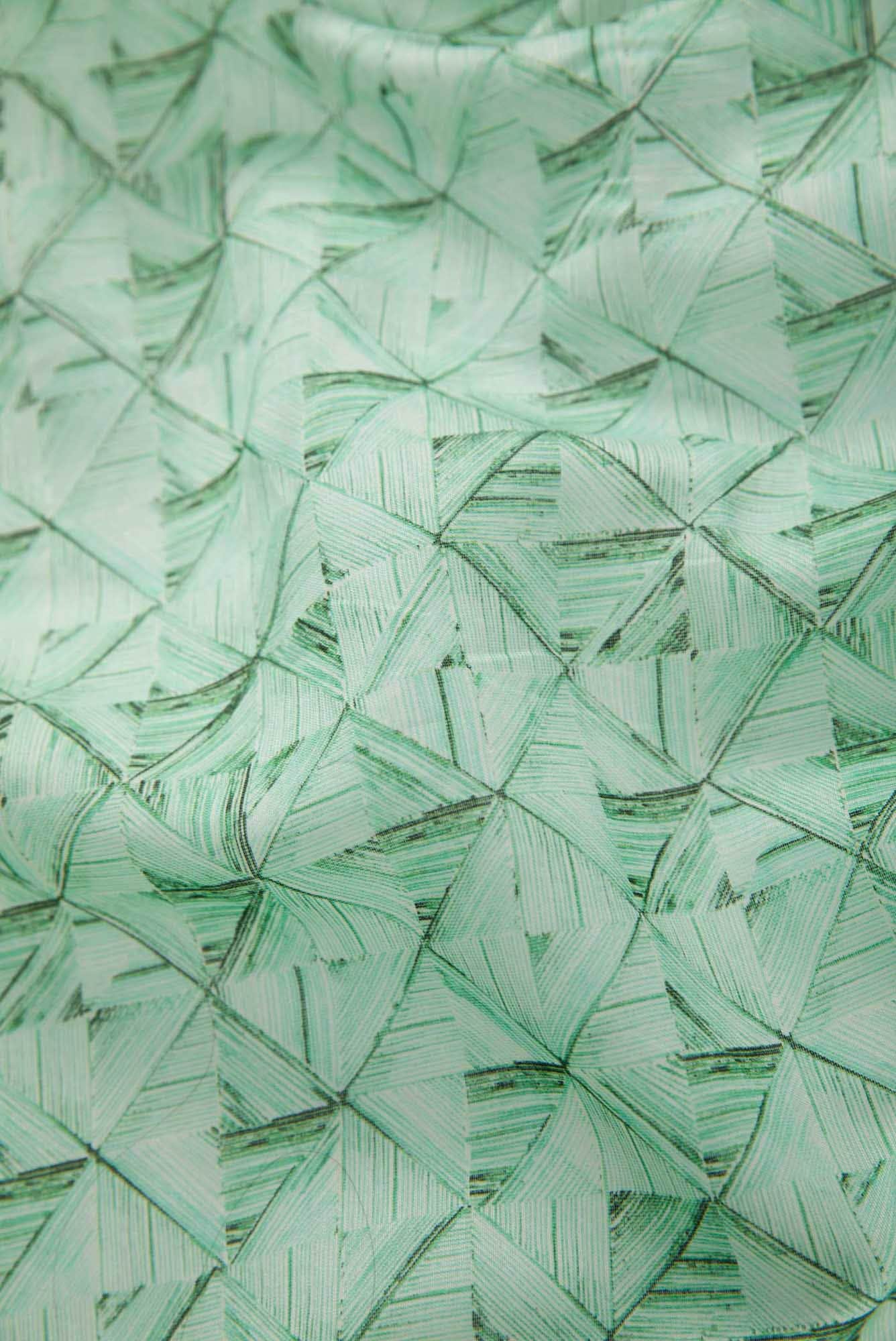Green Chanderi Silk Dress Material