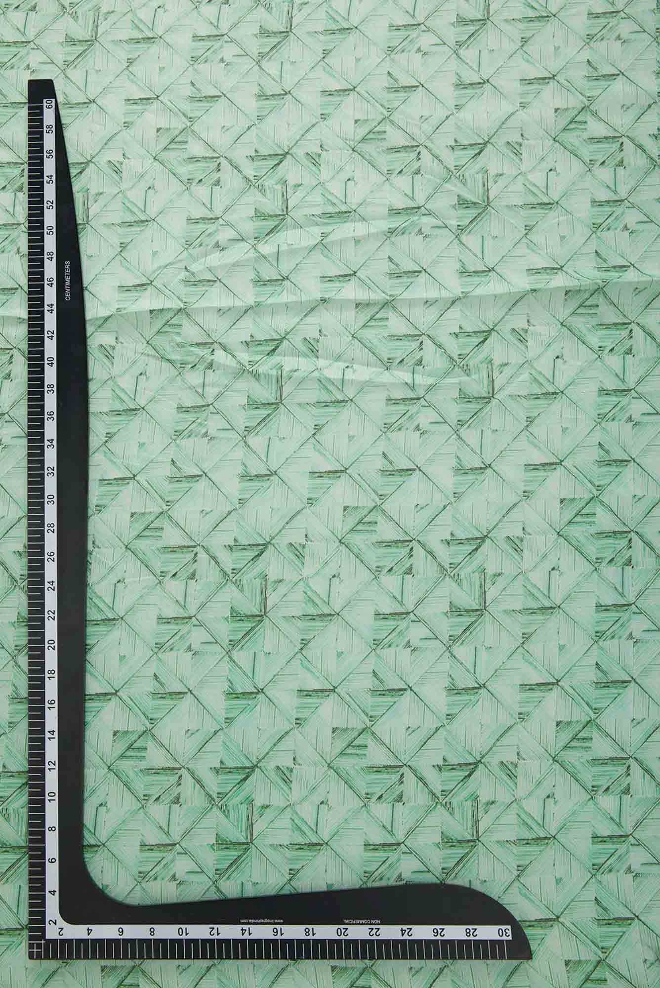 Green Chanderi Silk Dress Material