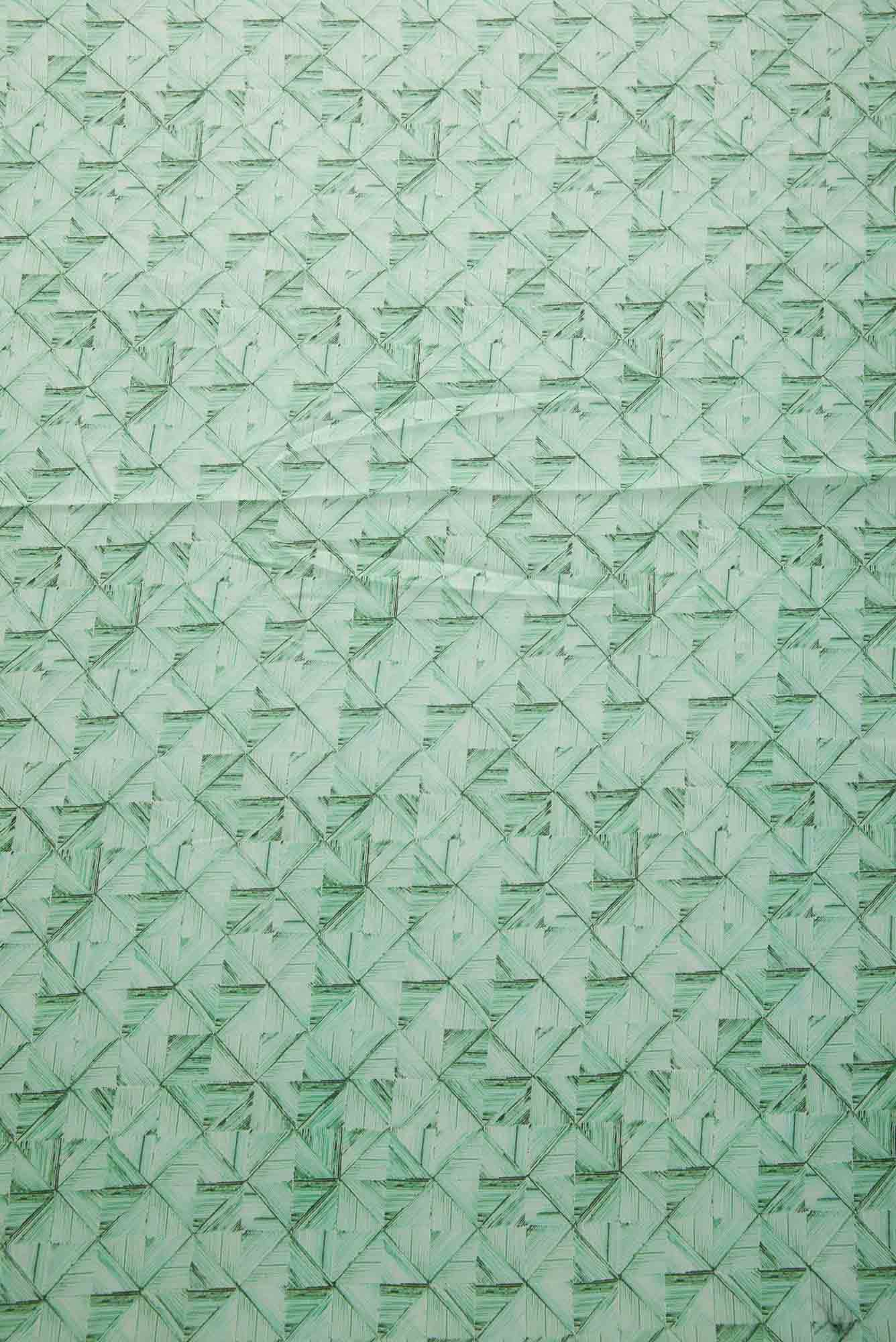 Green Chanderi Silk Dress Material