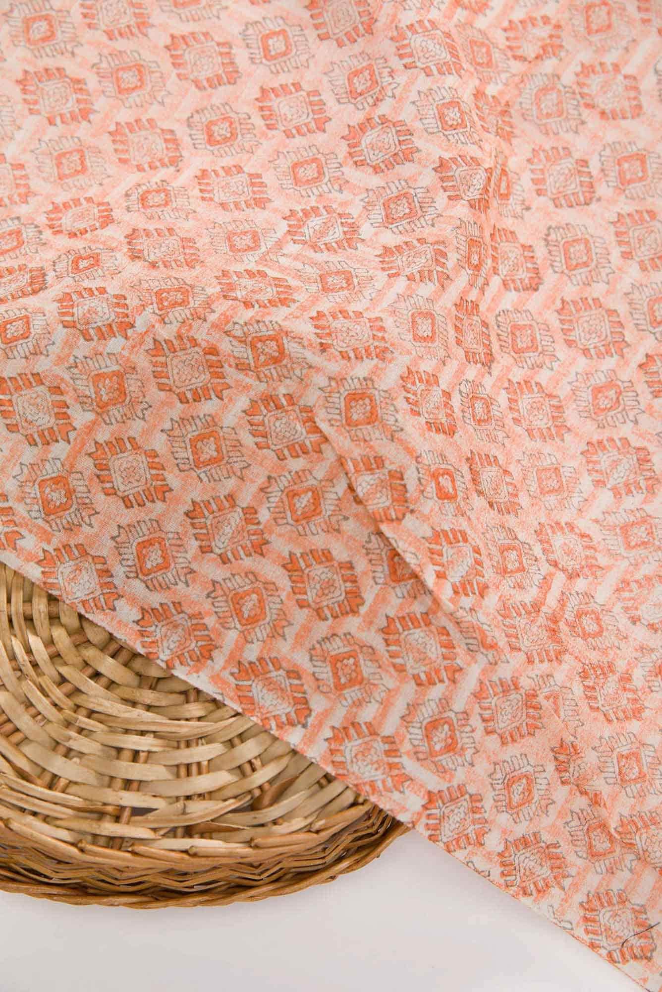 Peach Chanderi Silk Dress Material