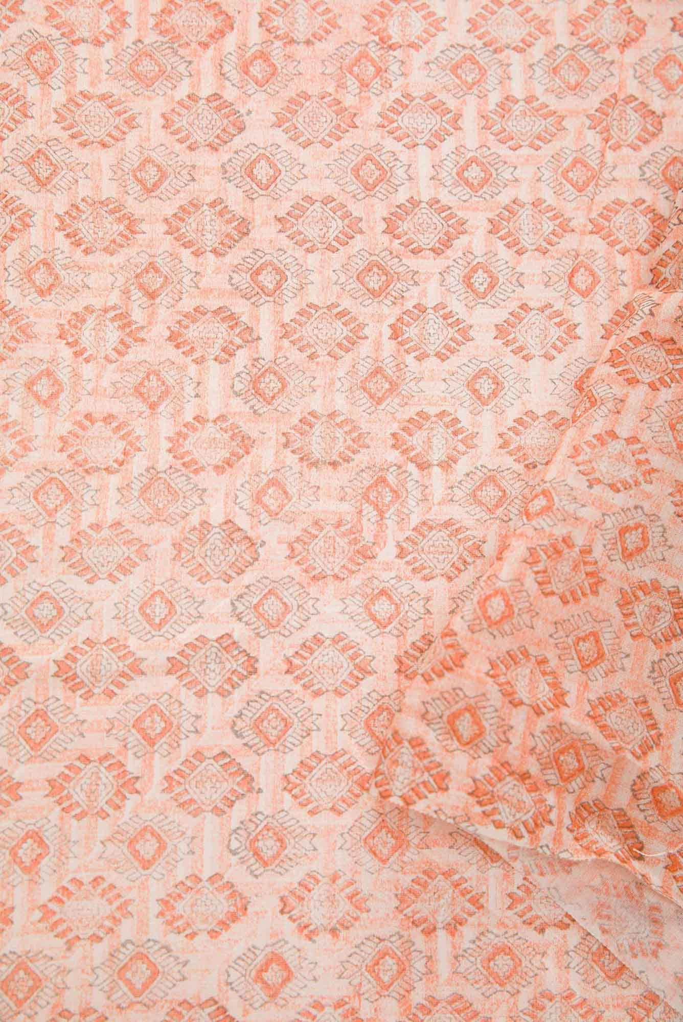 Peach Chanderi Silk Dress Material