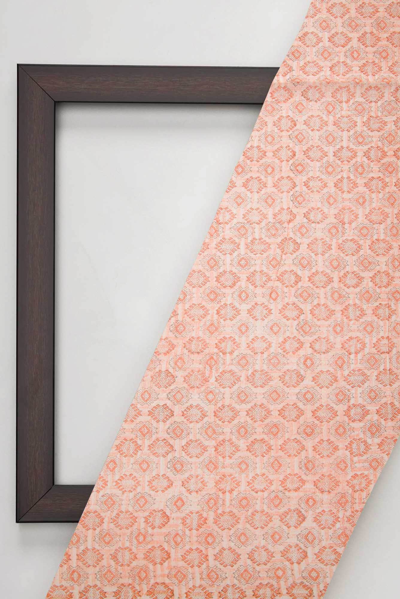 Peach Chanderi Silk Dress Material