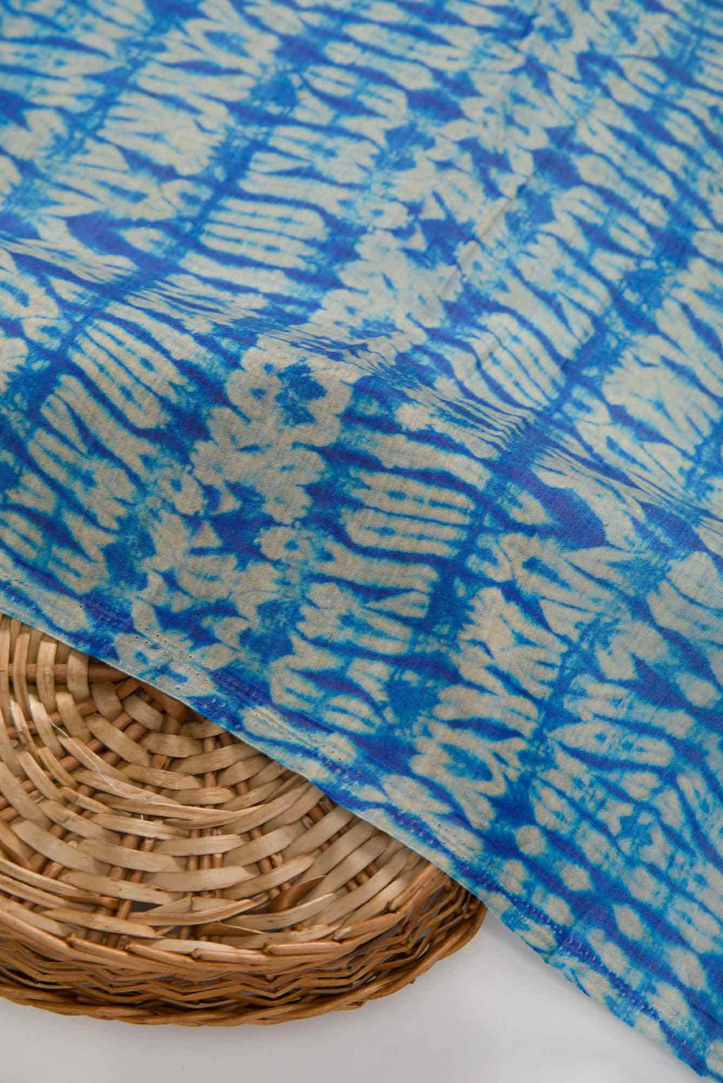Blue Chanderi Silk Dress Material
