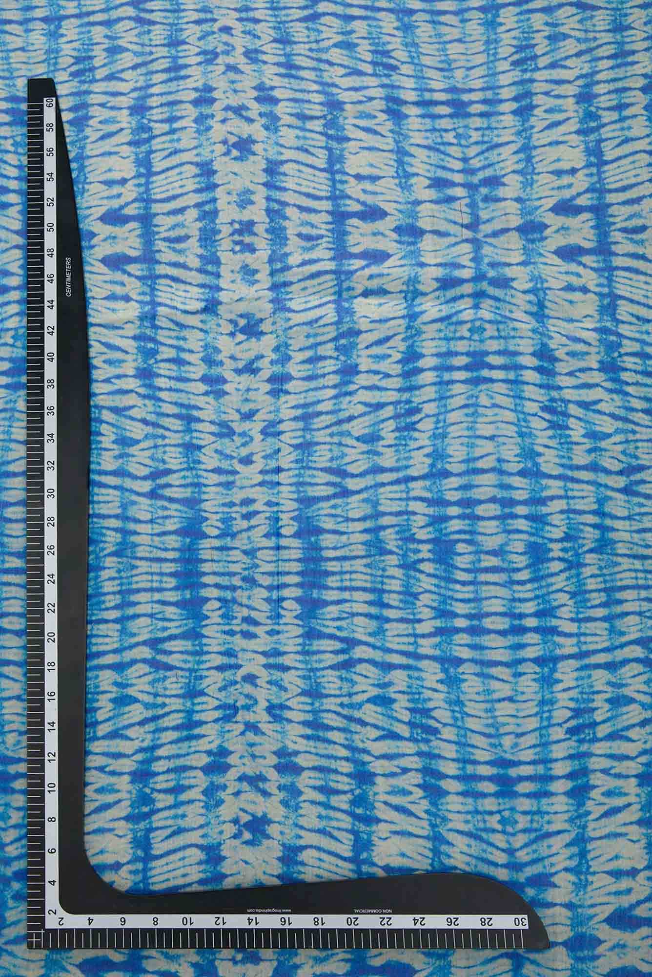 Blue Chanderi Silk Dress Material
