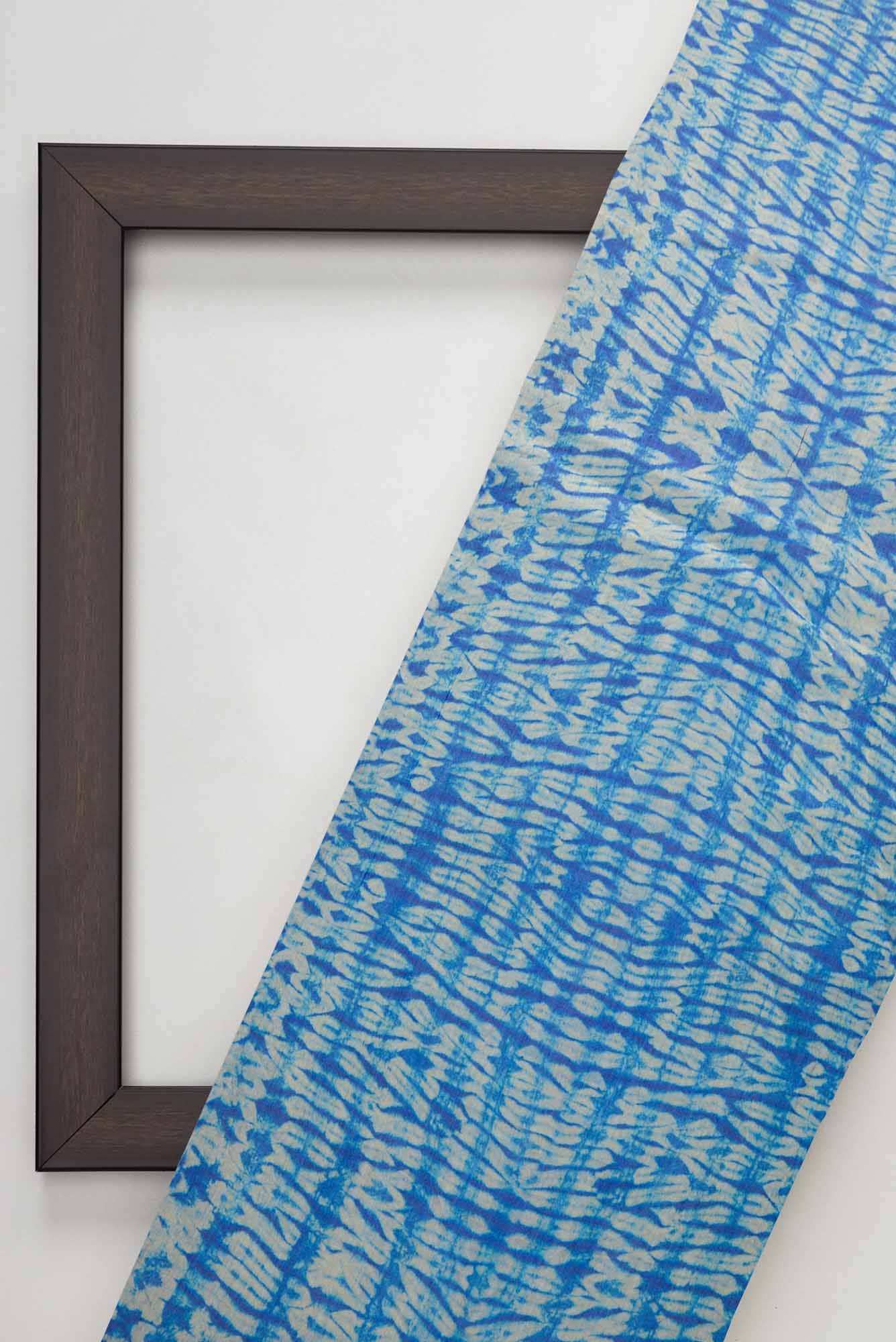 Blue Chanderi Silk Dress Material