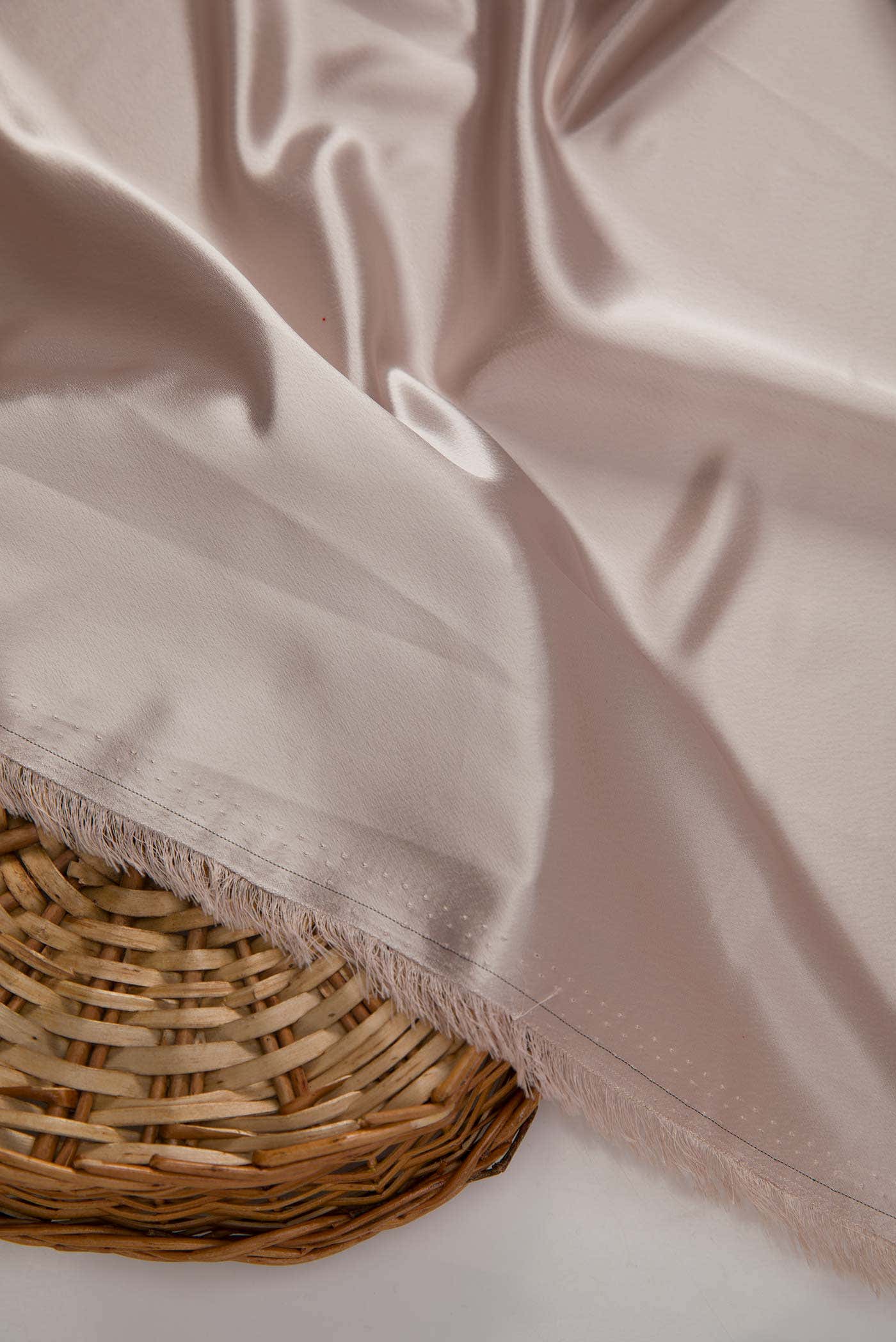 Cream Satin Crepe Dress Material