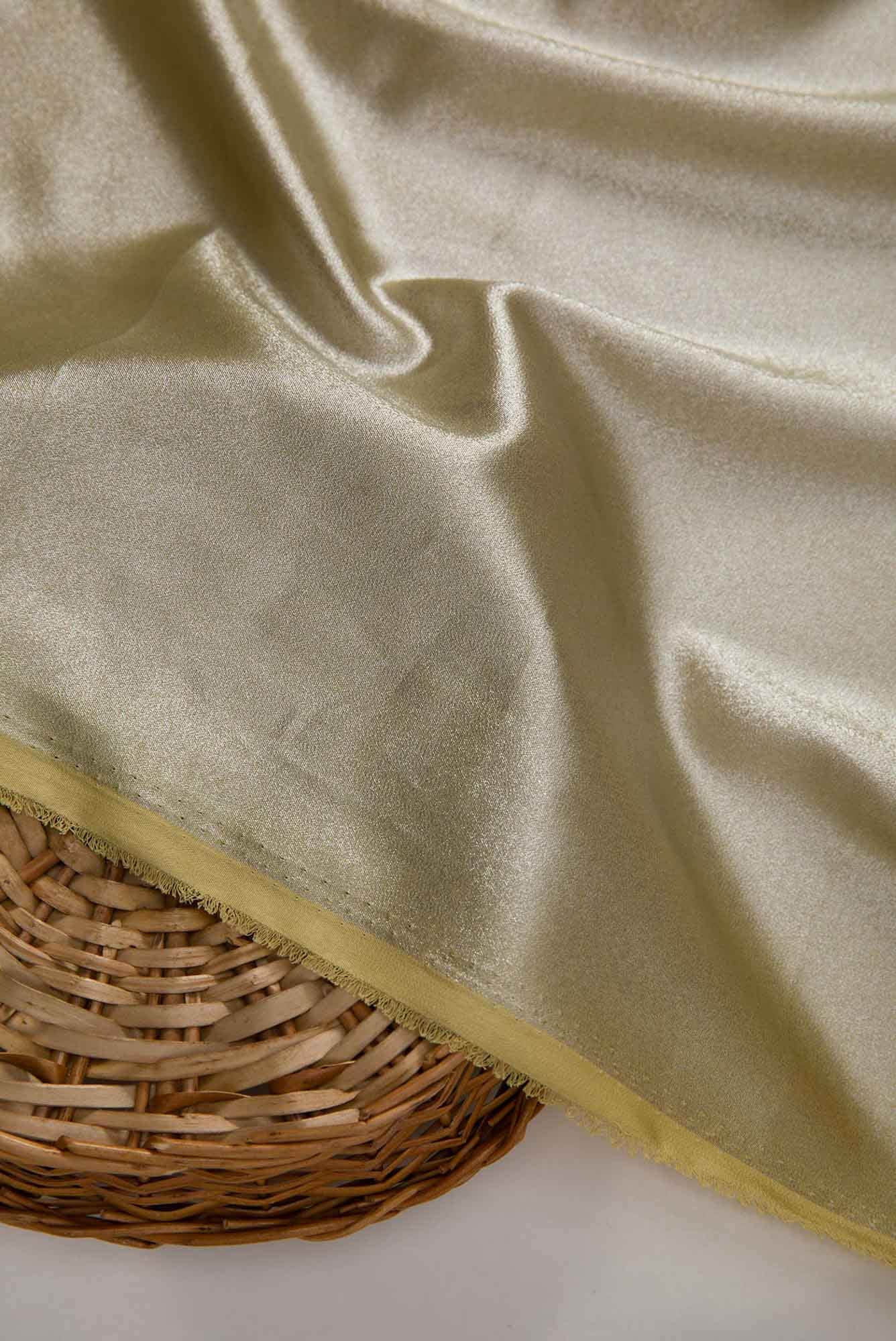 Gold Satin Crepe Dress Material