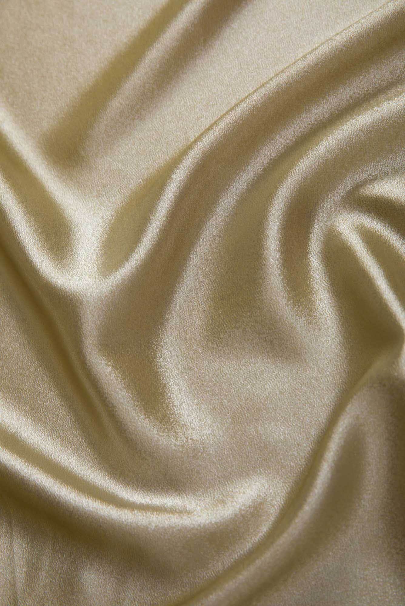 Gold Satin Crepe Dress Material