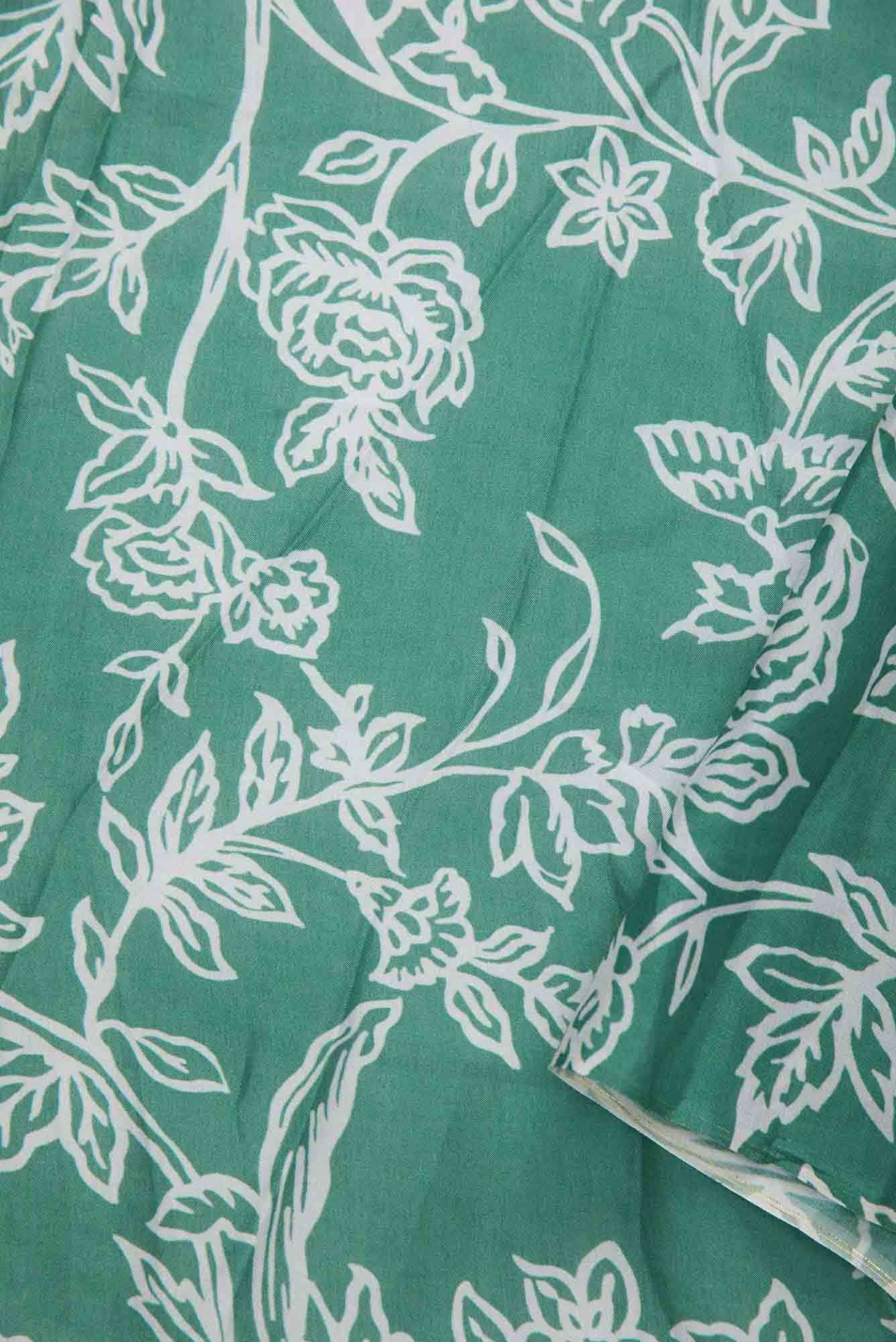 Green Chanderi Silk Dress Material