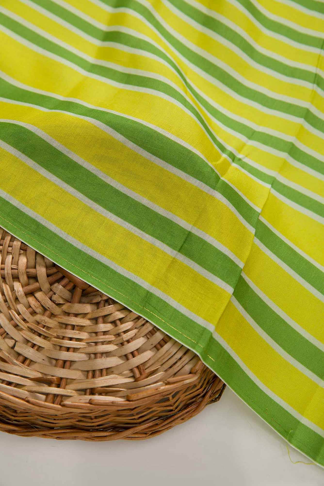 Parrot Green Raw Silk Dress Material