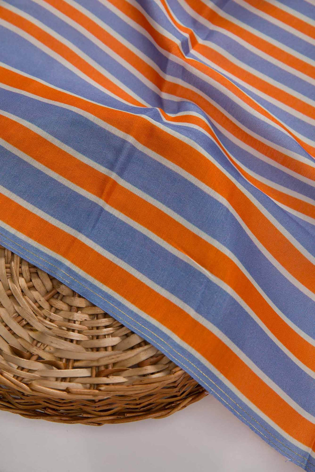 Lavender and Orange Chanderi Silk Dress Material