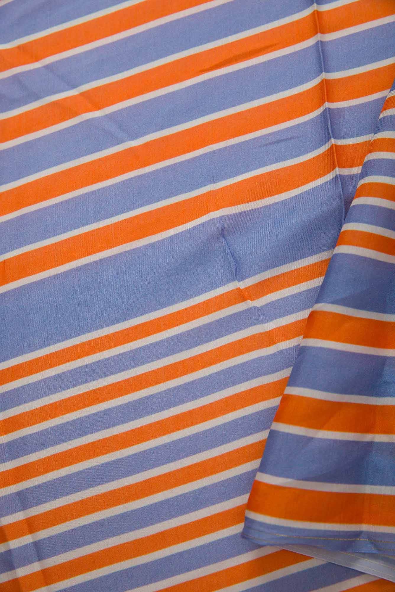 Lavender and Orange Chanderi Silk Dress Material
