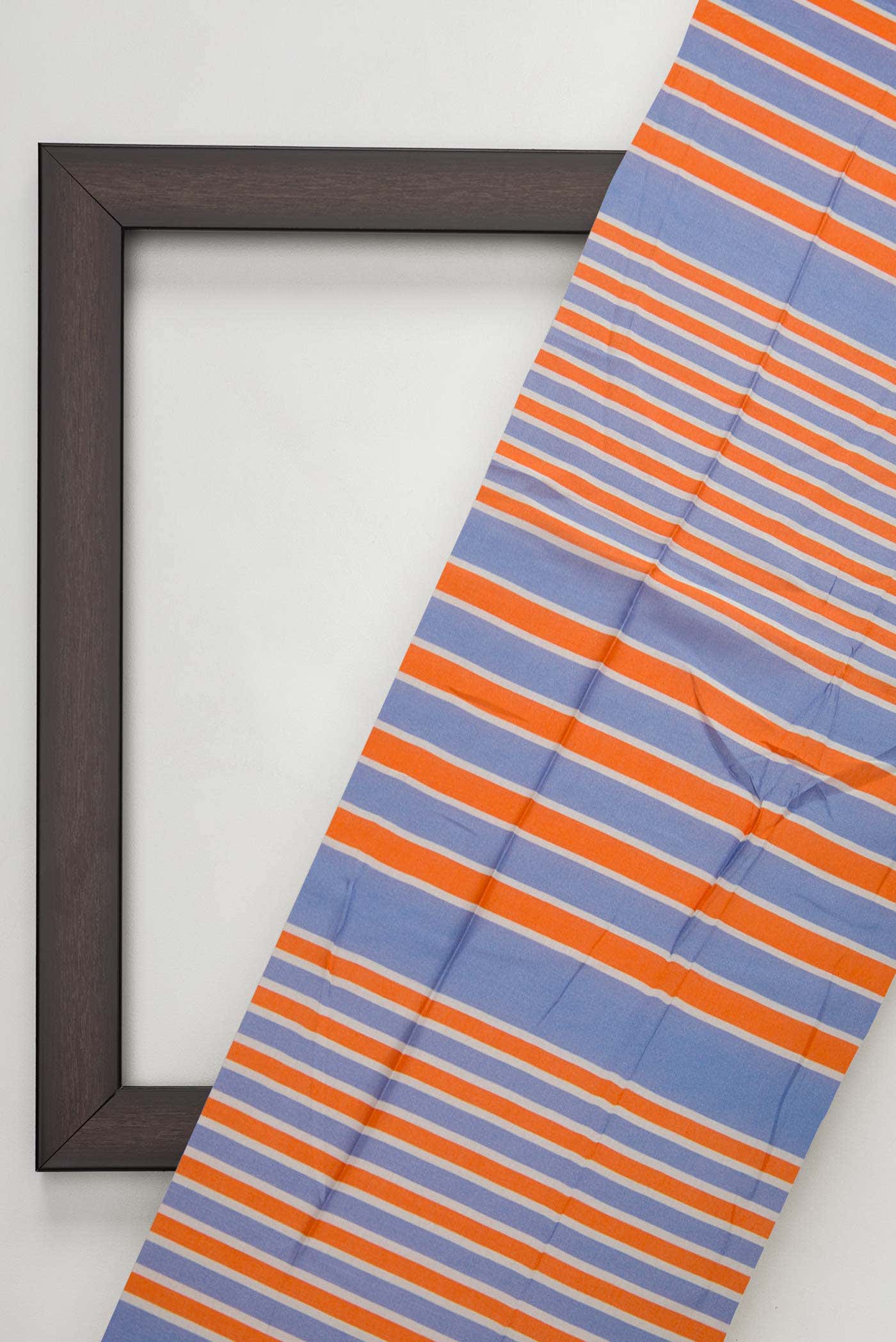 Lavender and Orange Chanderi Silk Dress Material