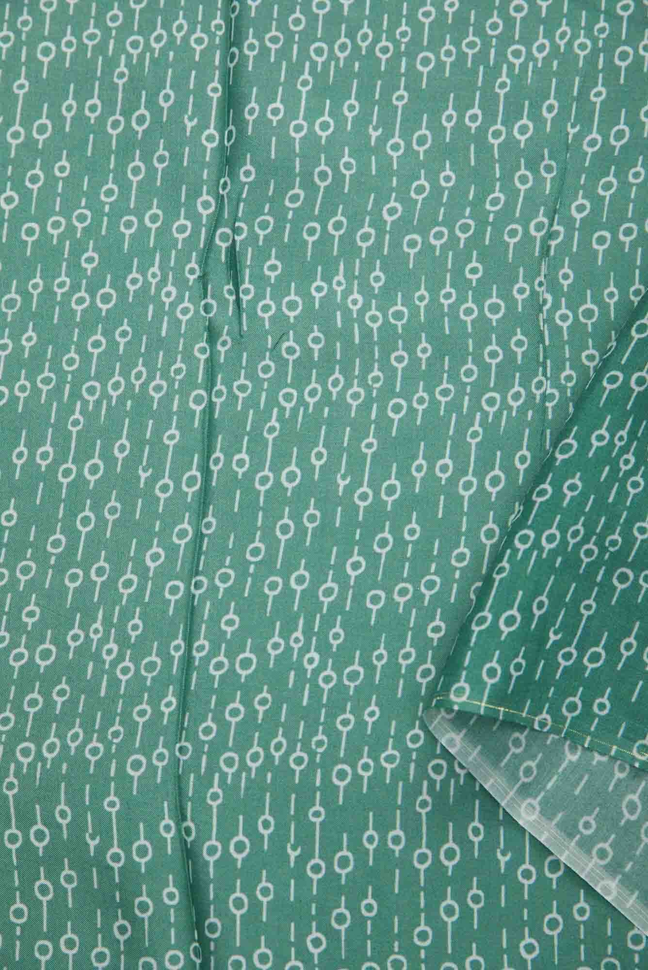 Green Chanderi Silk Dress Material