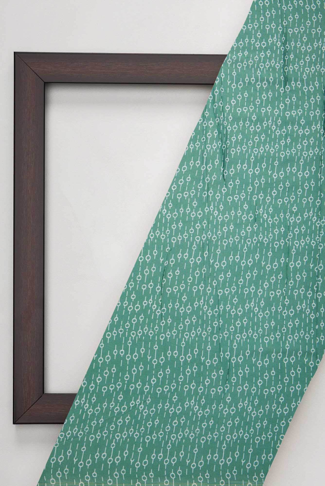 Green Chanderi Silk Dress Material