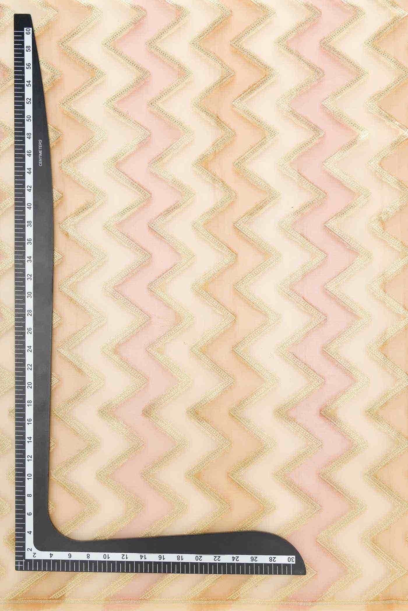 Brown Purple and Mustard Organza Silk Dress Material