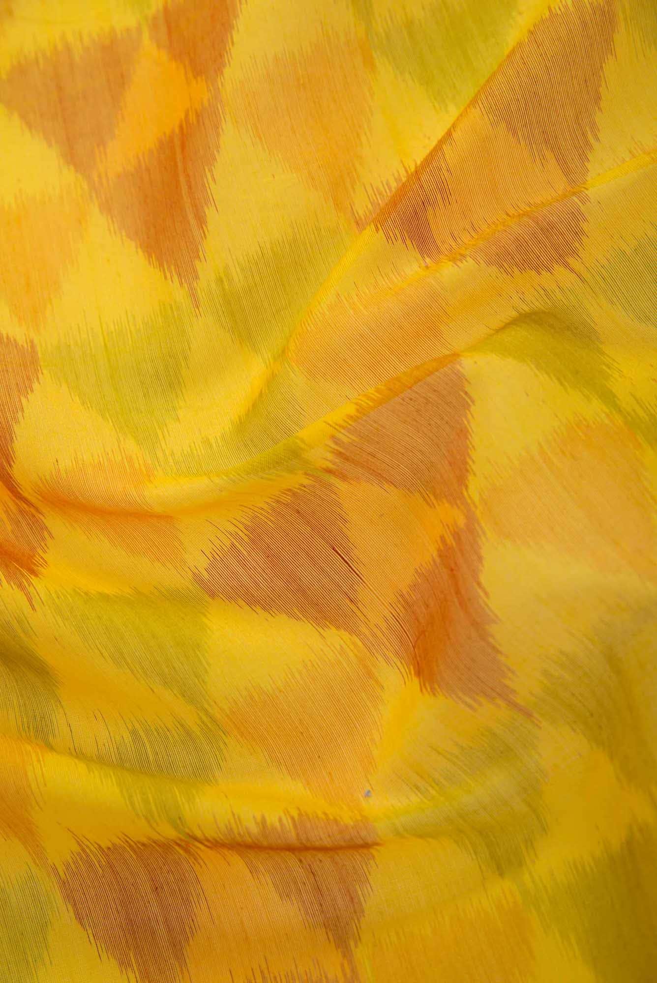 Yellow and Maroon Chanderi Silk Dress Material