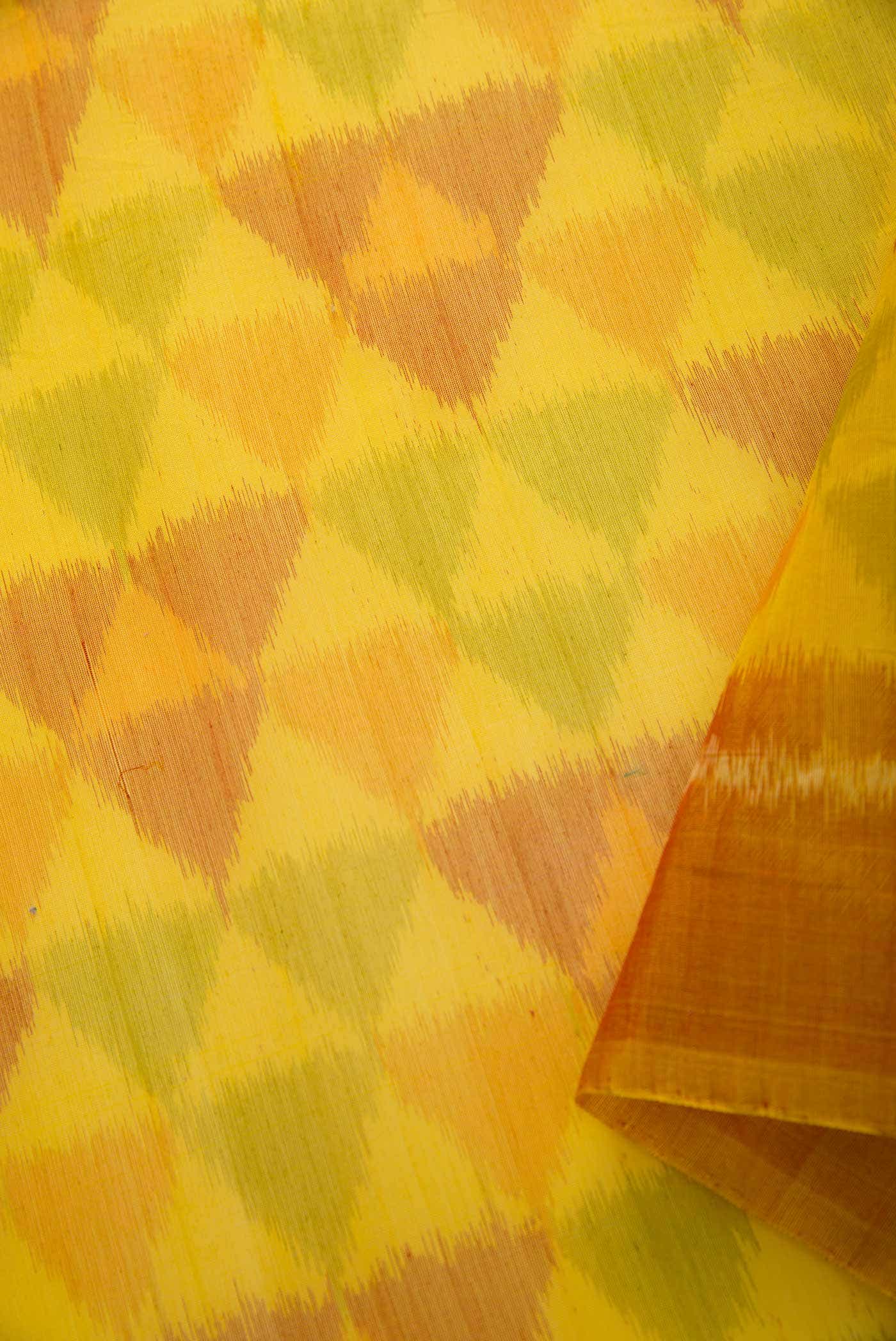 Yellow and Maroon Chanderi Silk Dress Material