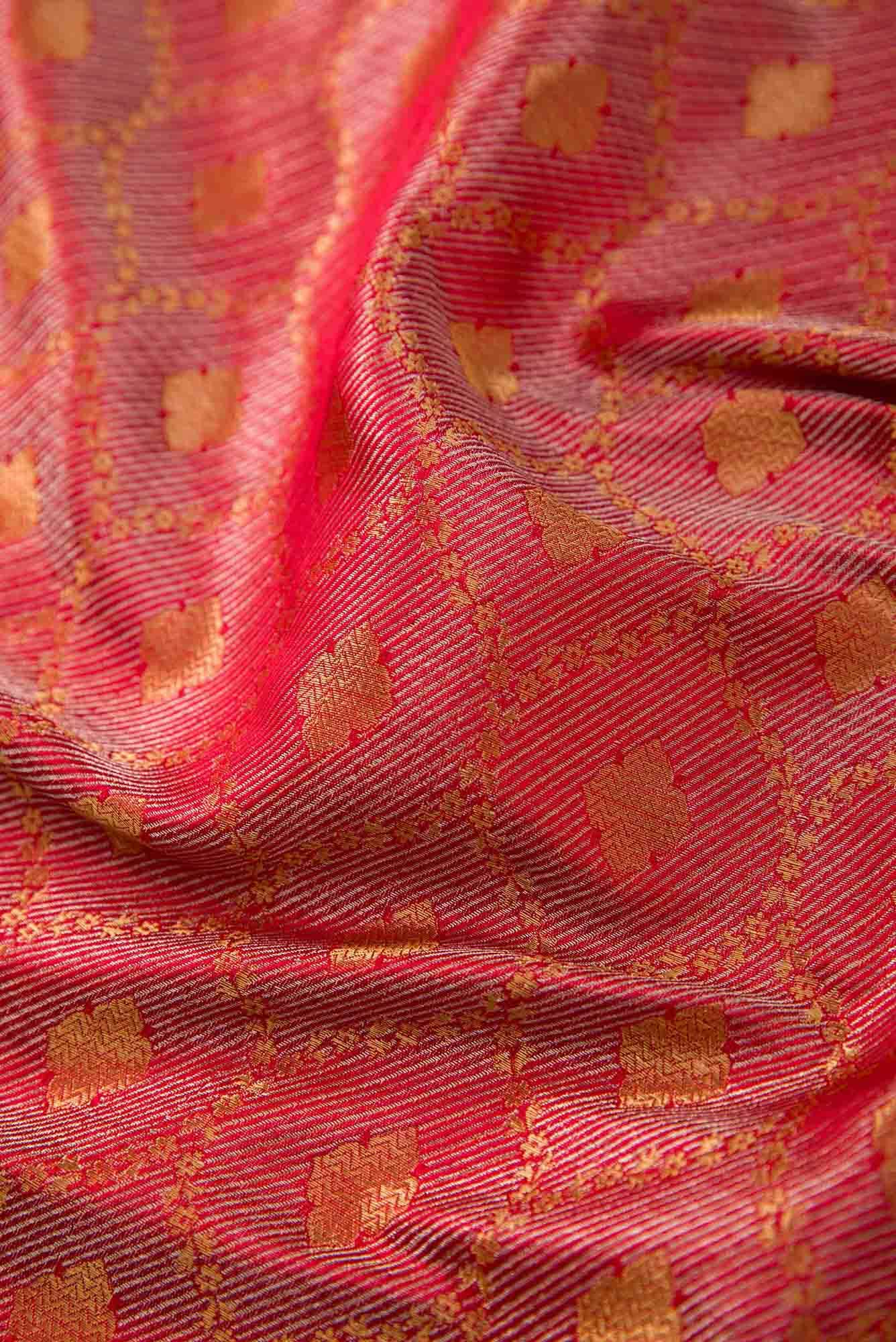 Red Banarasi Silk Dress Material