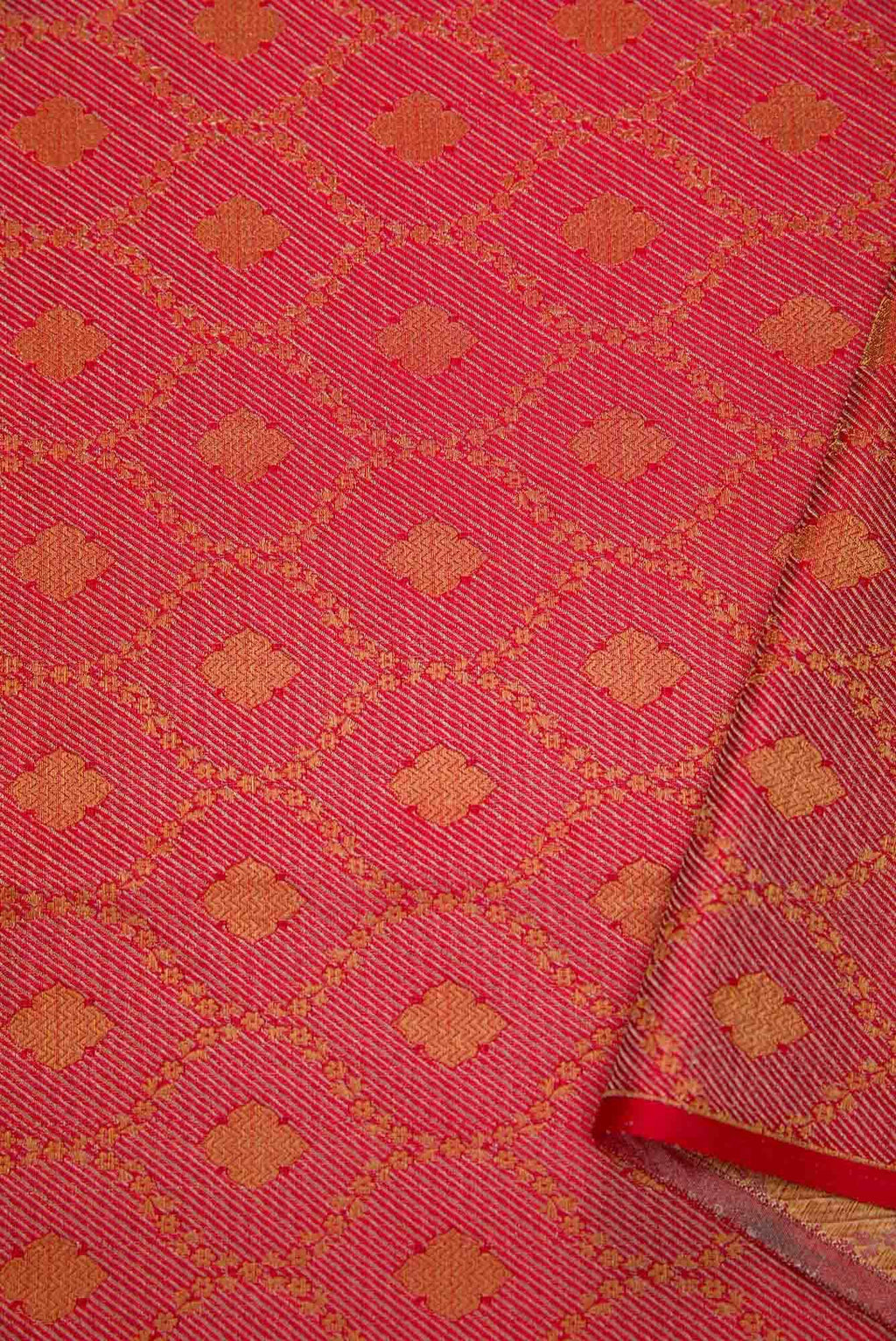 Red Banarasi Silk Dress Material