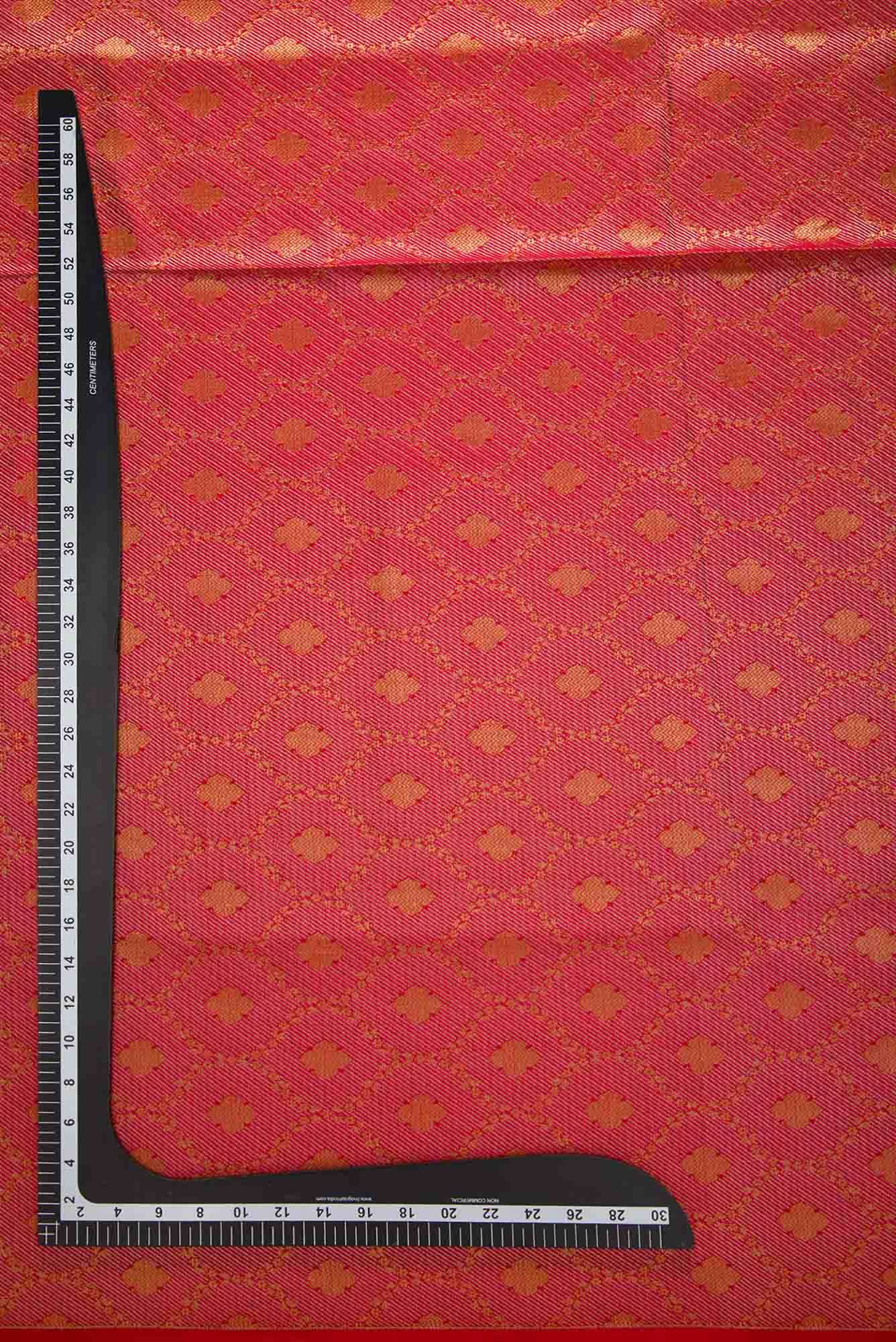 Red Banarasi Silk Dress Material