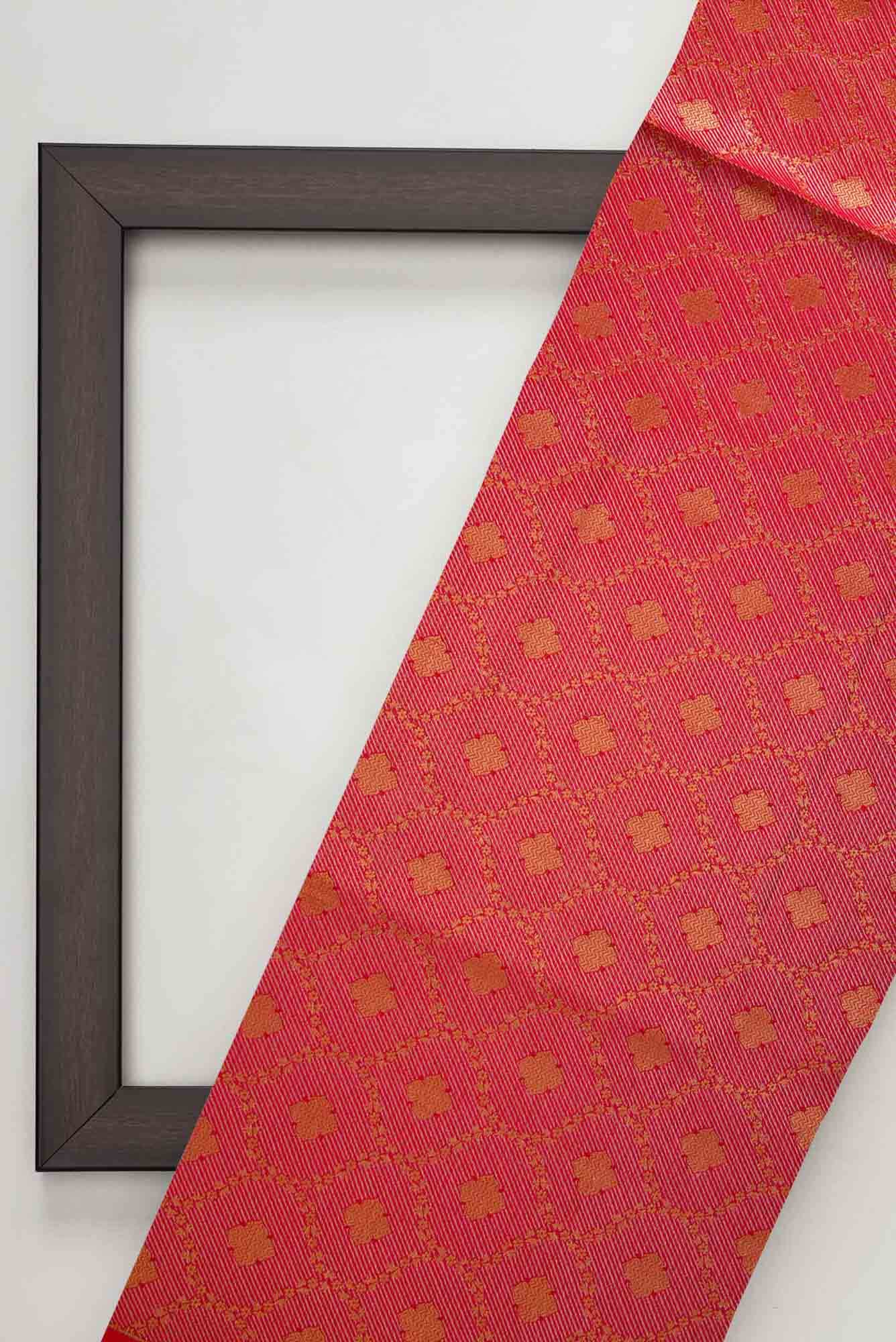 Red Banarasi Silk Dress Material