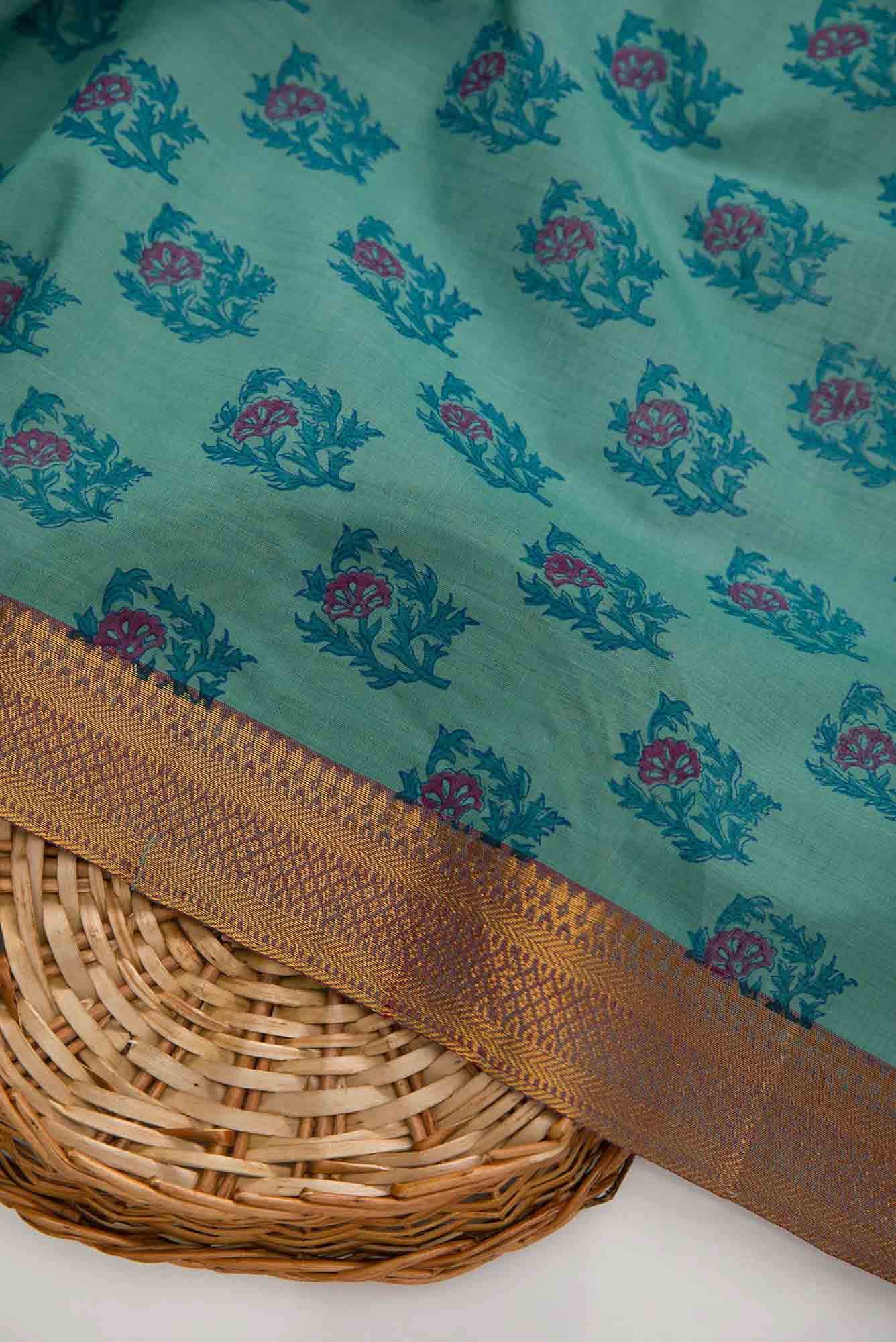 Blue Cotton Dress Material
