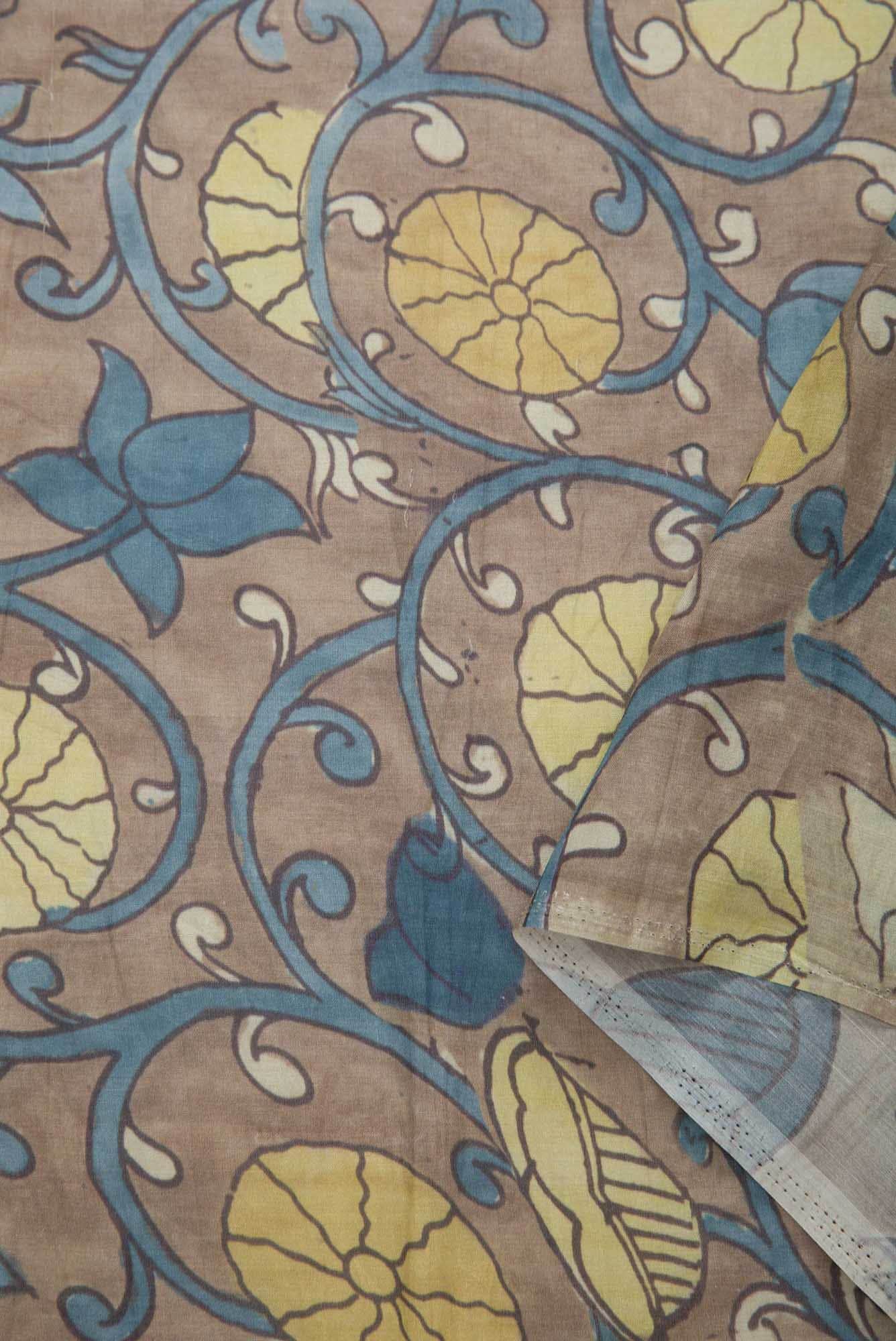 Brown Chanderi Silk Dress Material