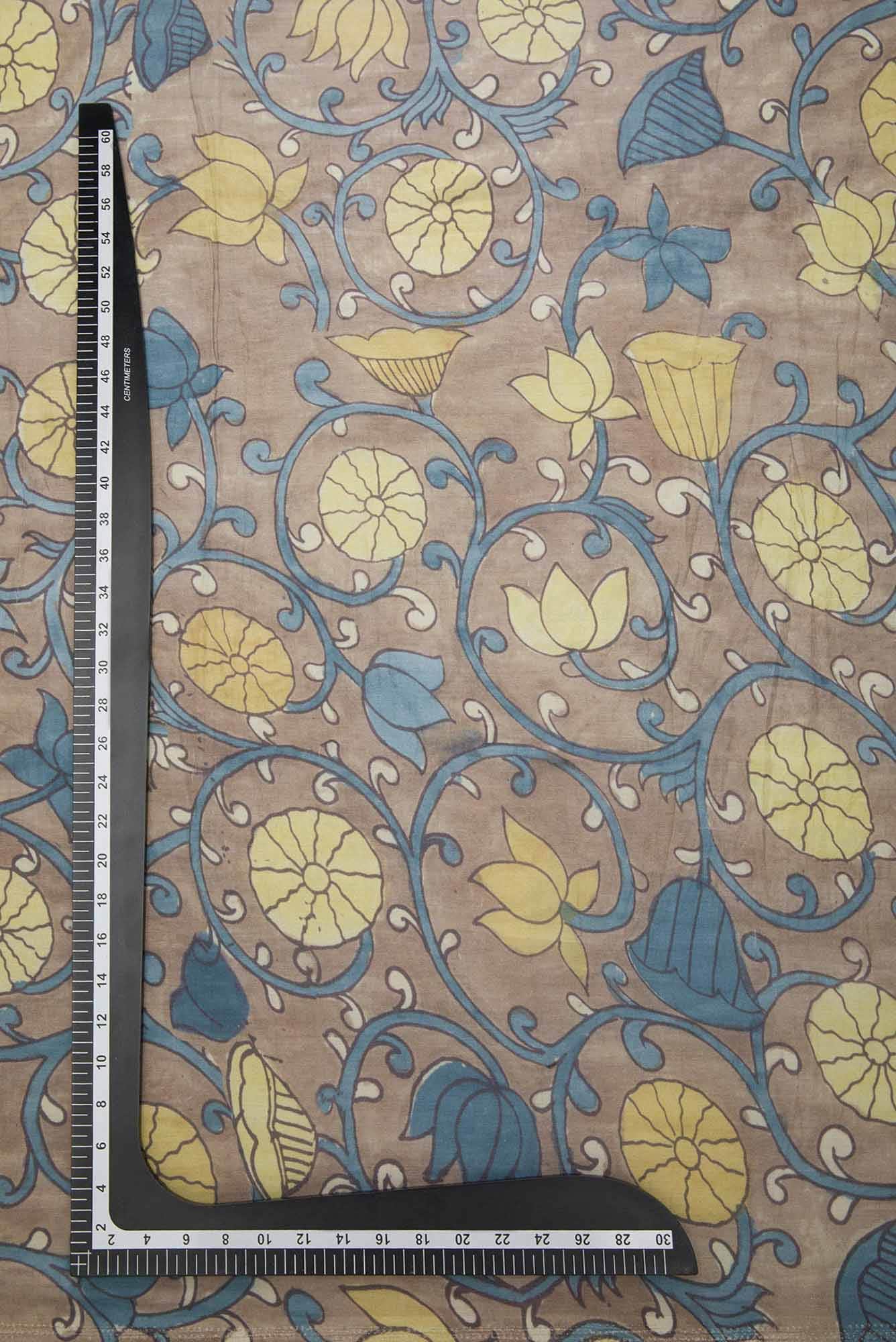 Brown Chanderi Silk Dress Material