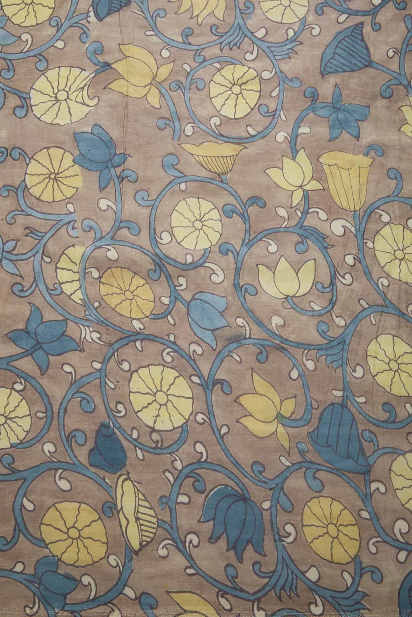 Brown Chanderi Silk Dress Material