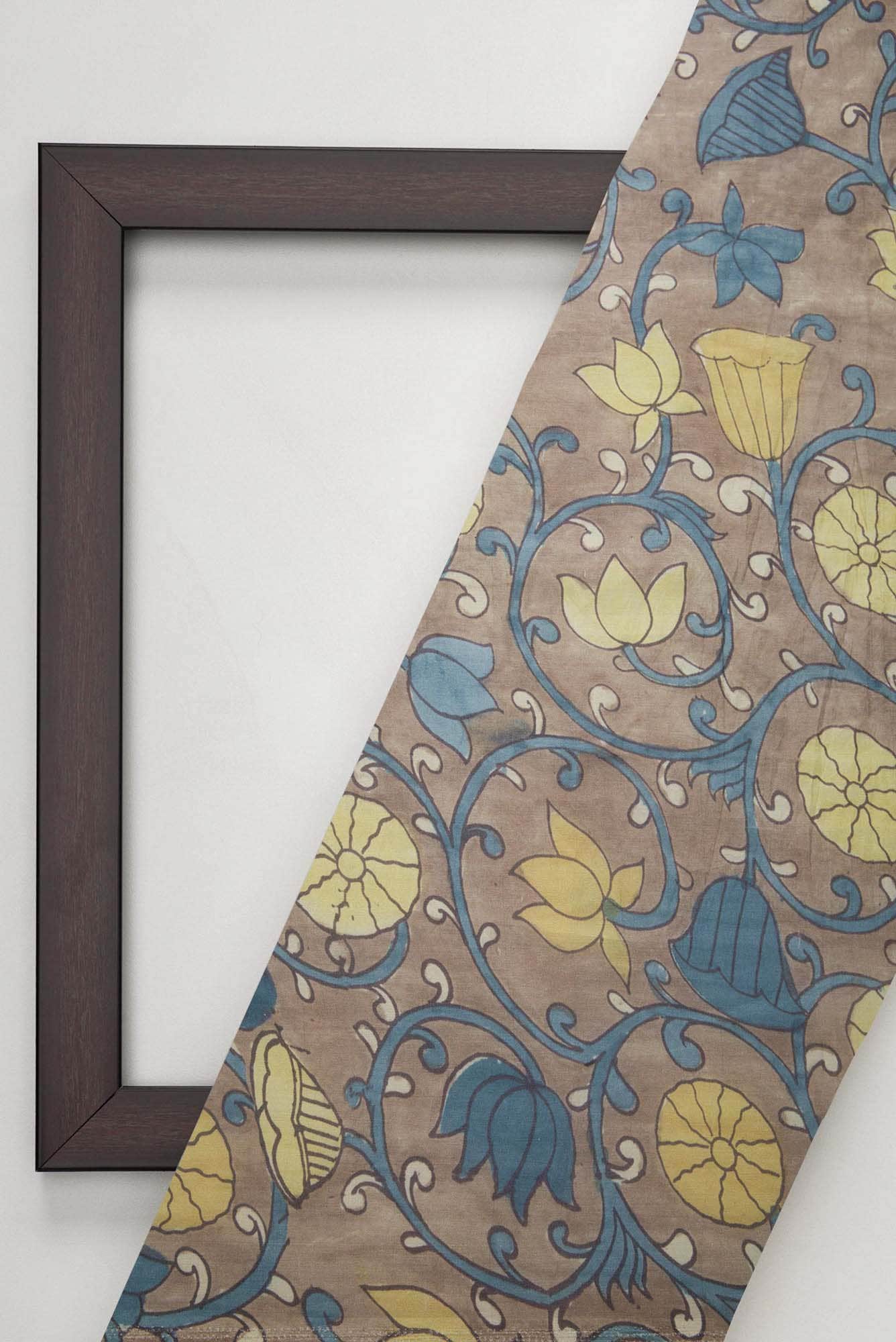 Brown Chanderi Silk Dress Material