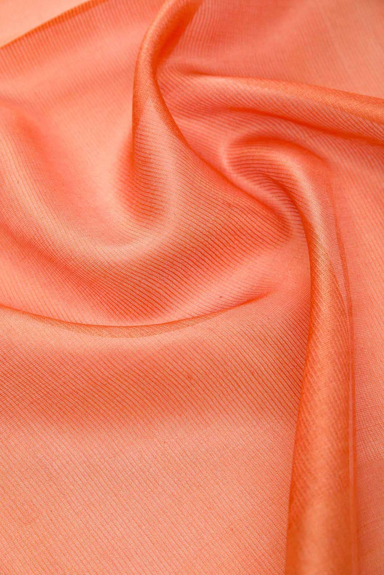 Peach Tussar Silk Dress Material