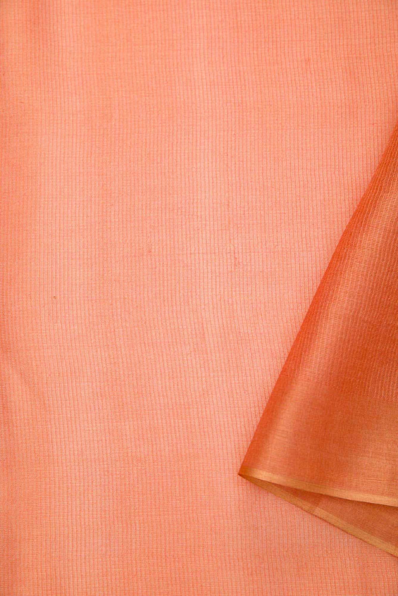 Peach Tussar Silk Dress Material