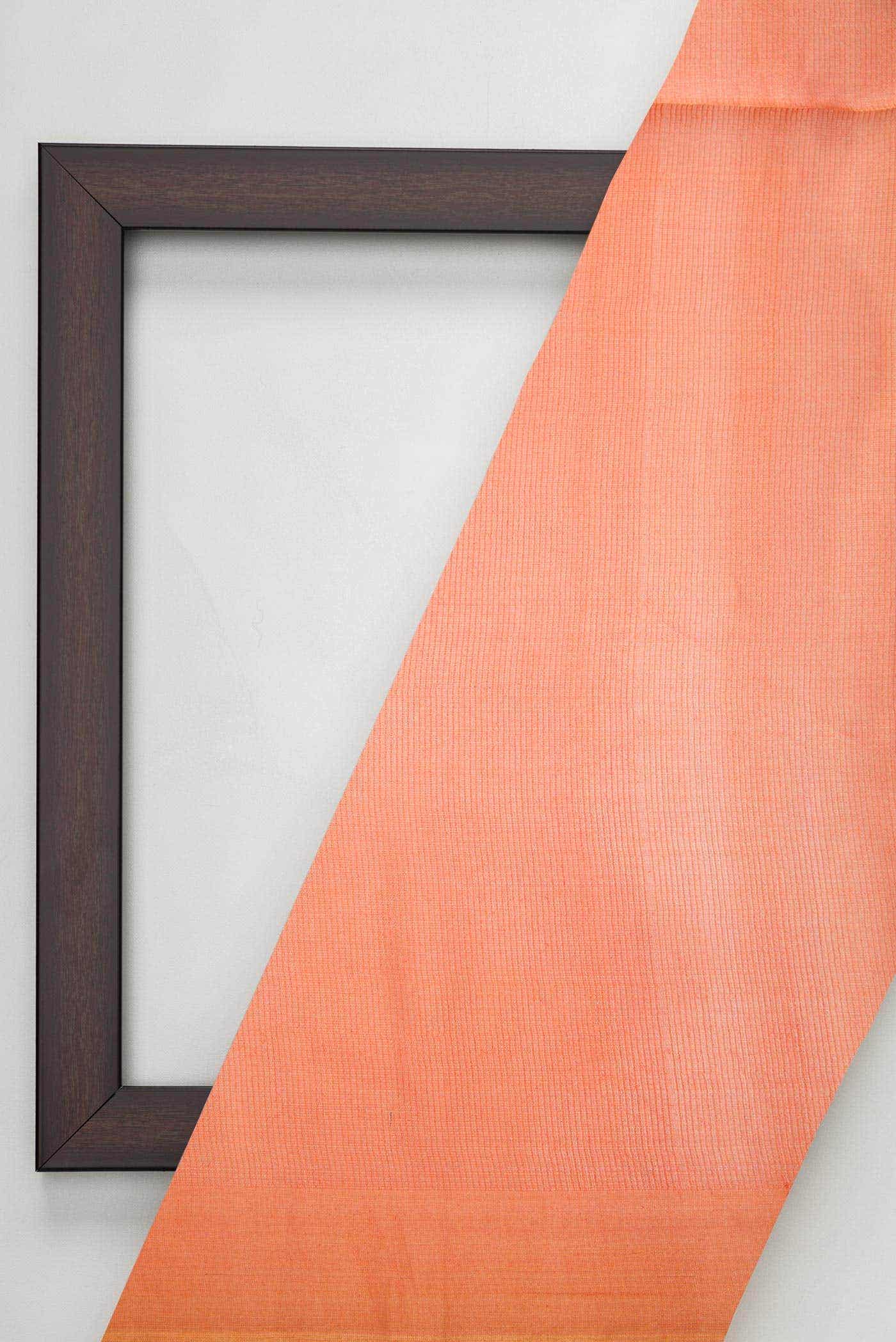 Peach Tussar Silk Dress Material