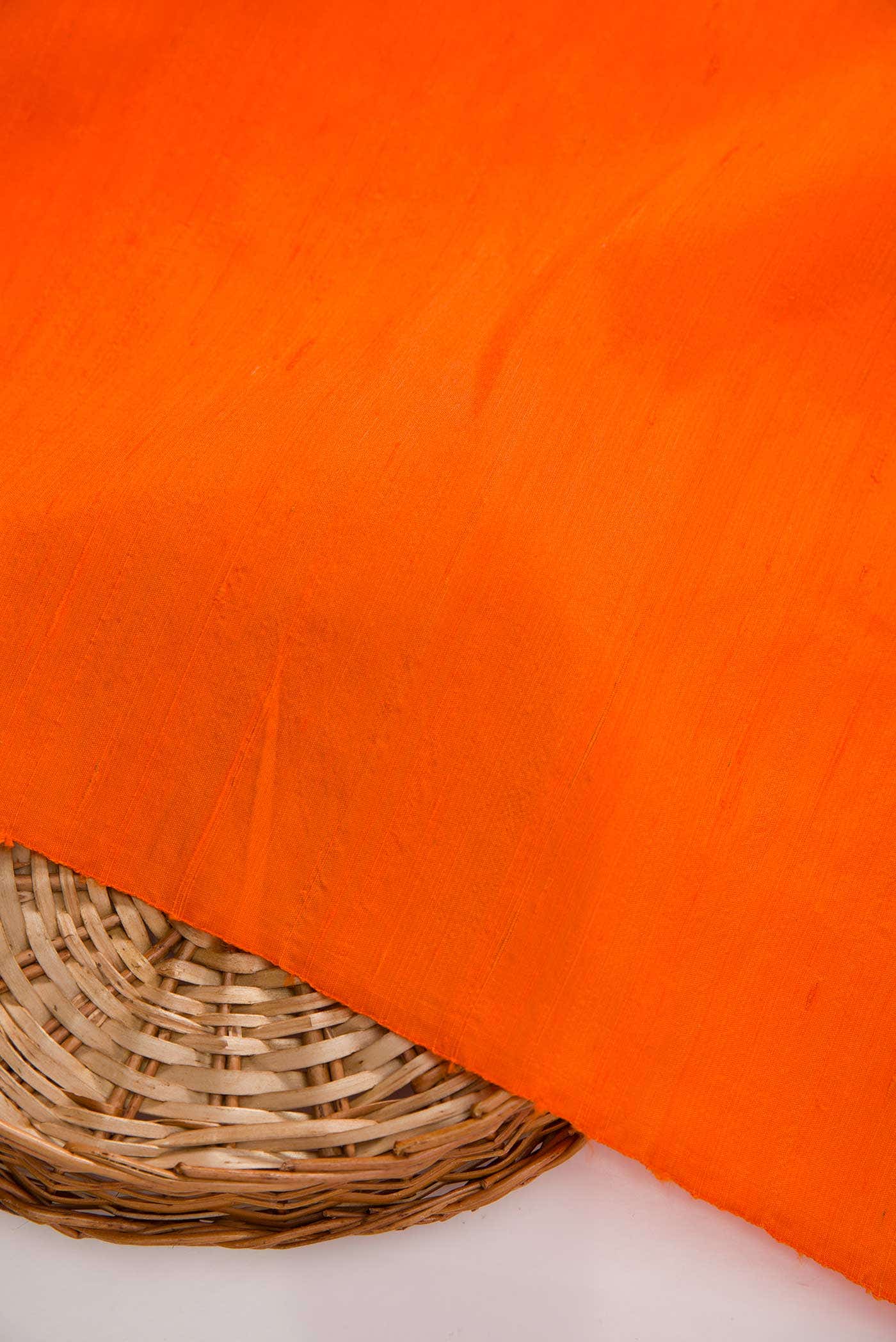 Orange Raw Silk Dress Material