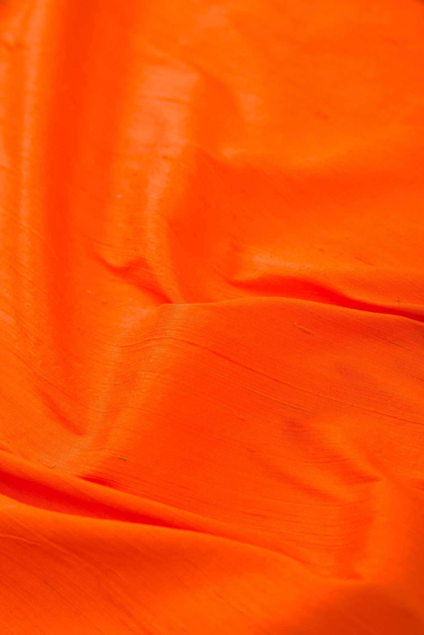 Orange Raw Silk Dress Material