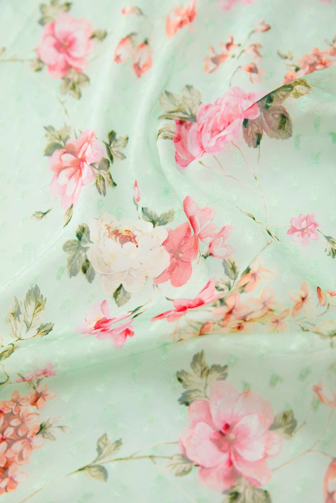 Green Georgette Dress Material