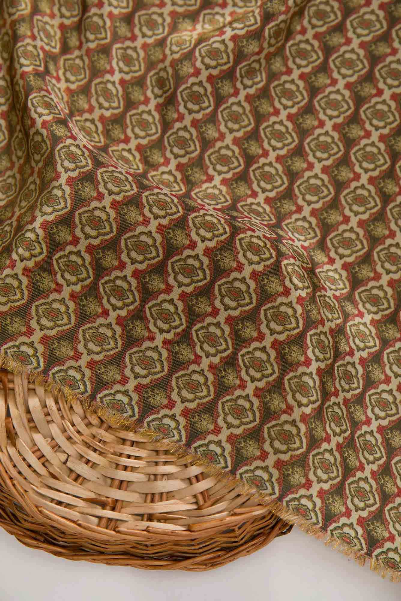 Mehandi Green Satin Crepe Dress Material