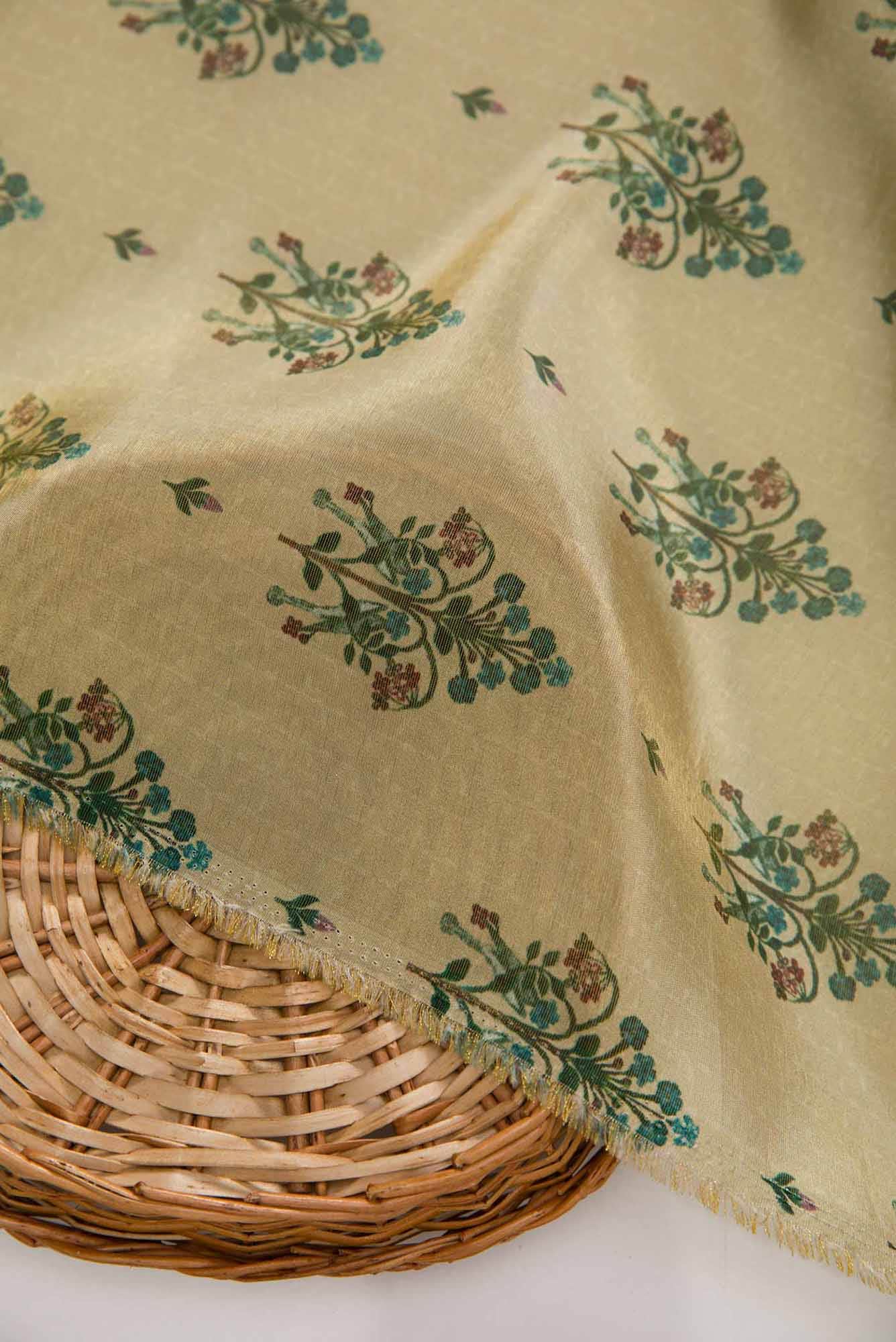 Gold Satin Crepe Dress Material