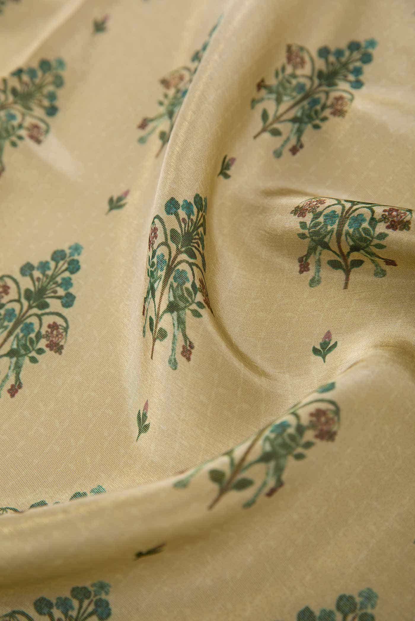 Gold Satin Crepe Dress Material