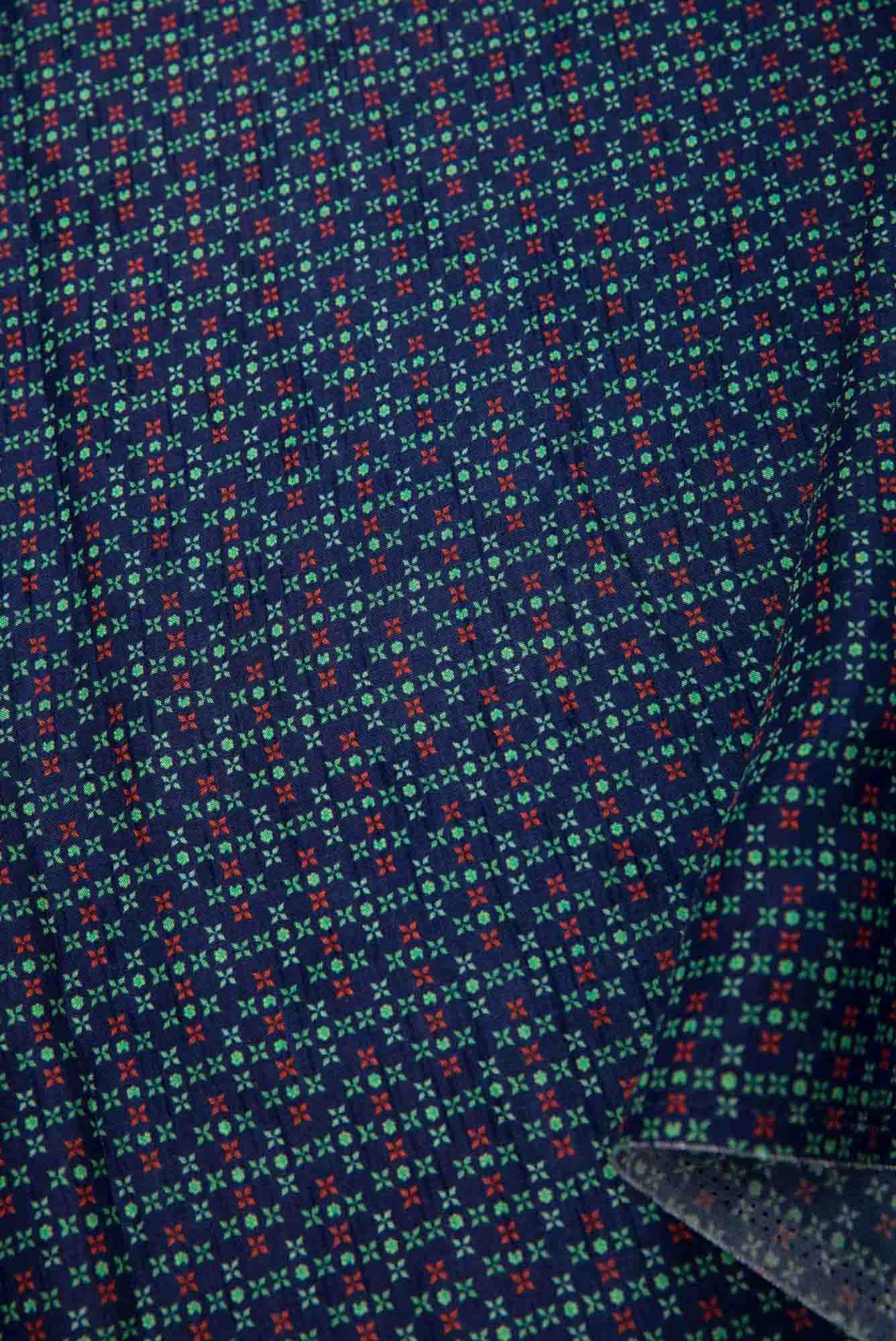 Navy Blue Raw Silk Dress Material