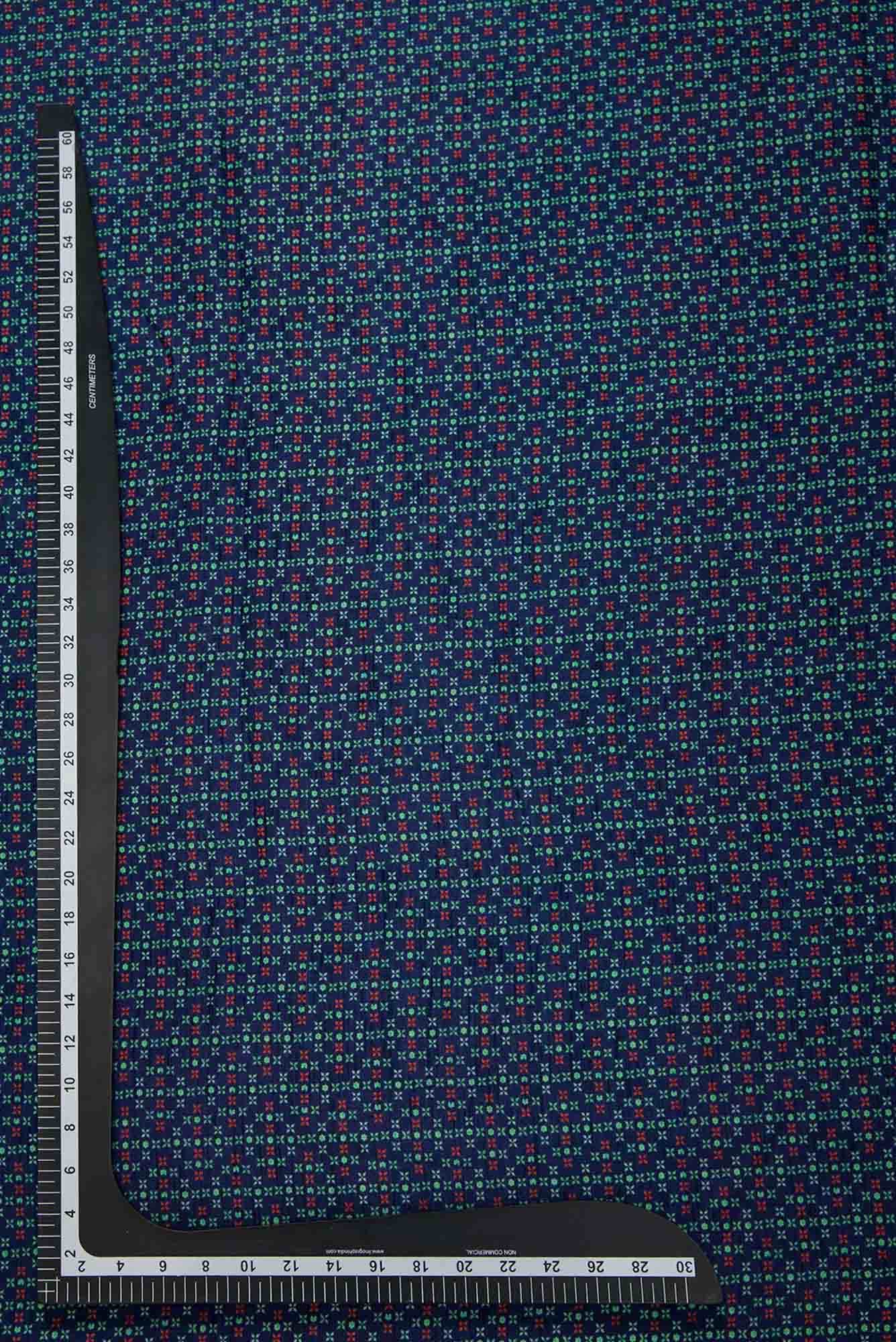 Navy Blue Raw Silk Dress Material