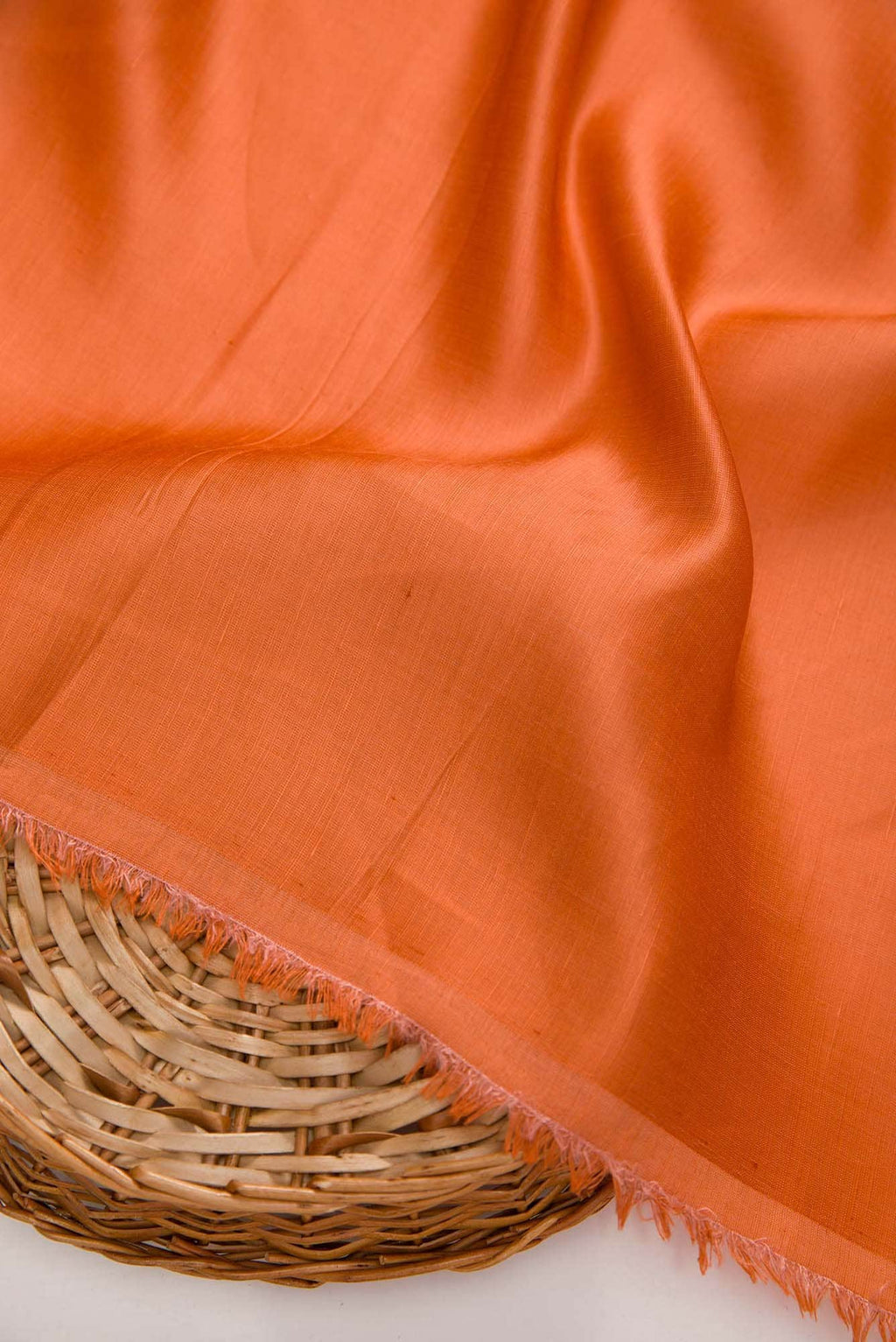 Orange Satin Crepe Dress Material