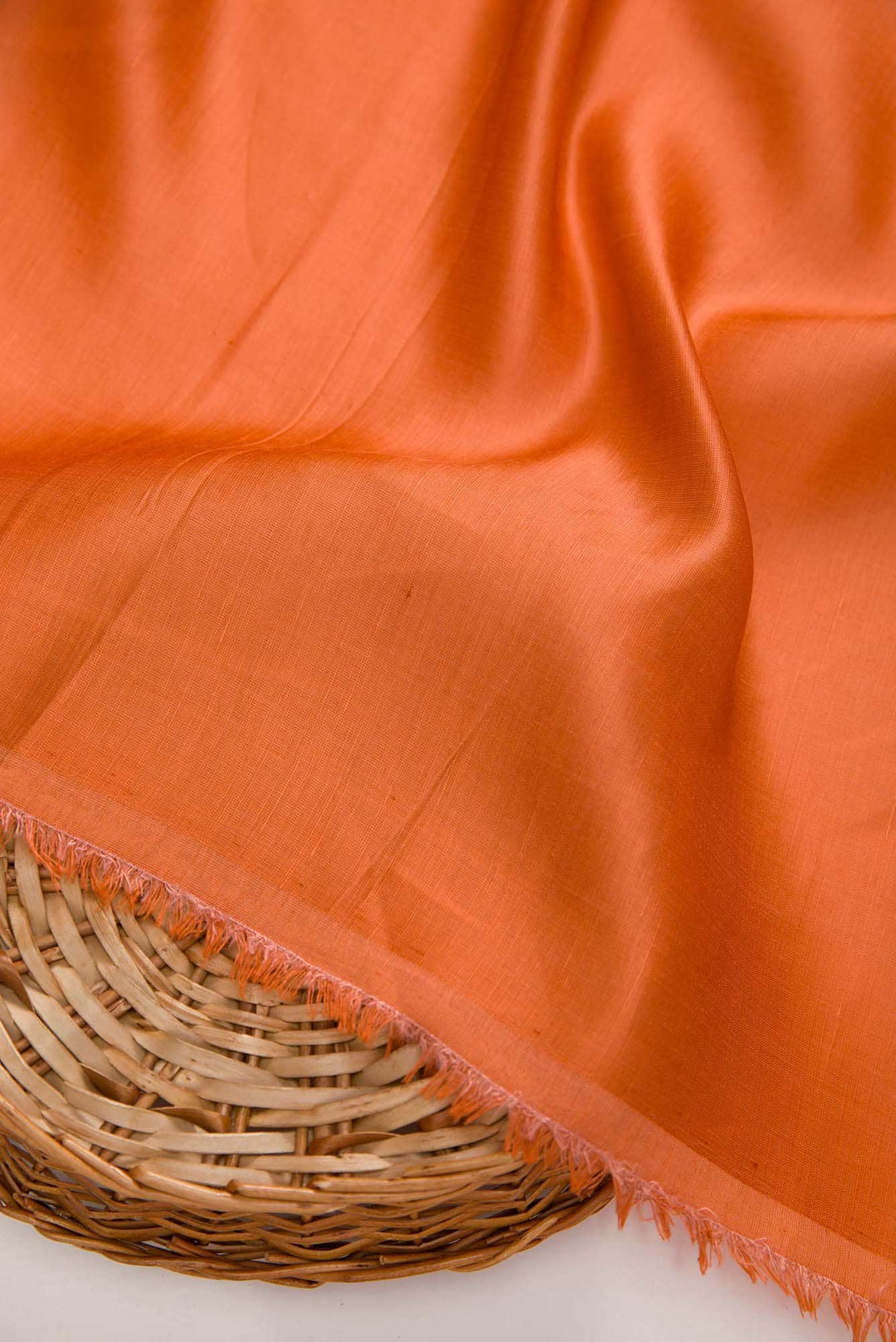 Orange Satin Crepe Dress Material