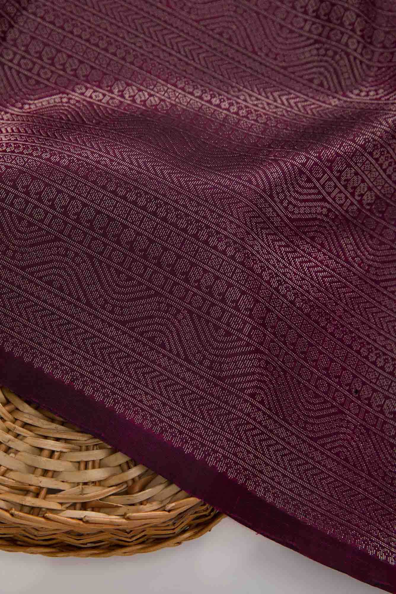 Magenta Banarasi Silk Dress Material