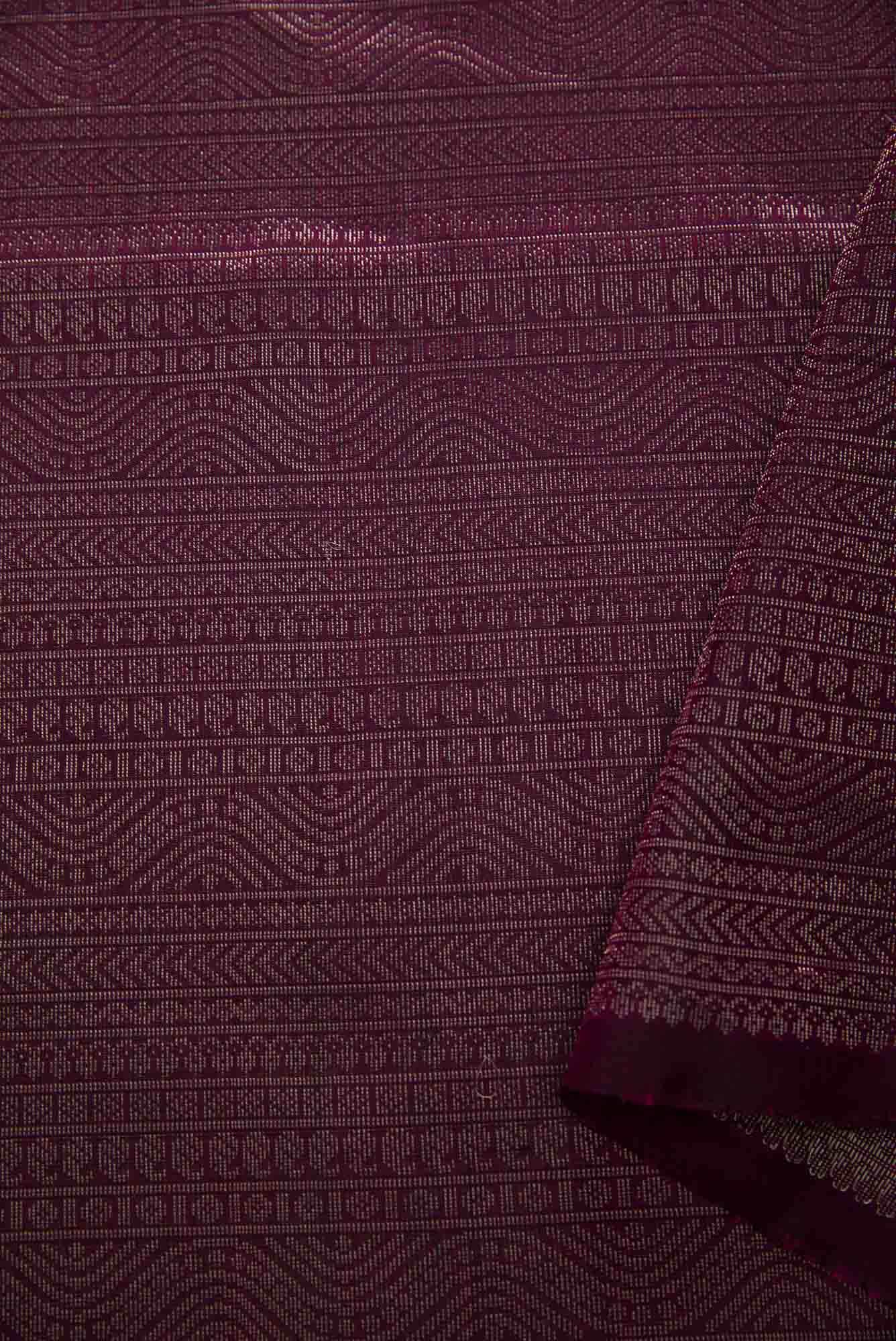 Magenta Banarasi Silk Dress Material