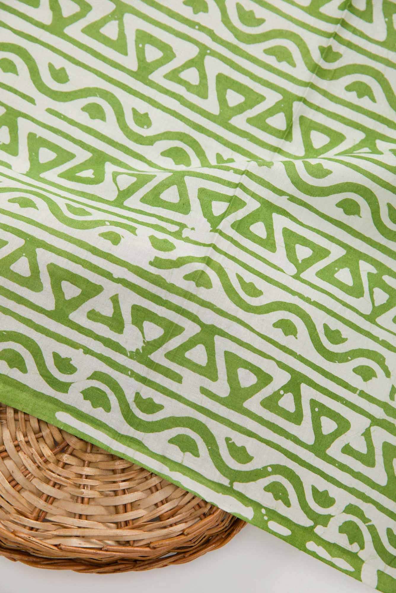 Green Cotton Dress Material