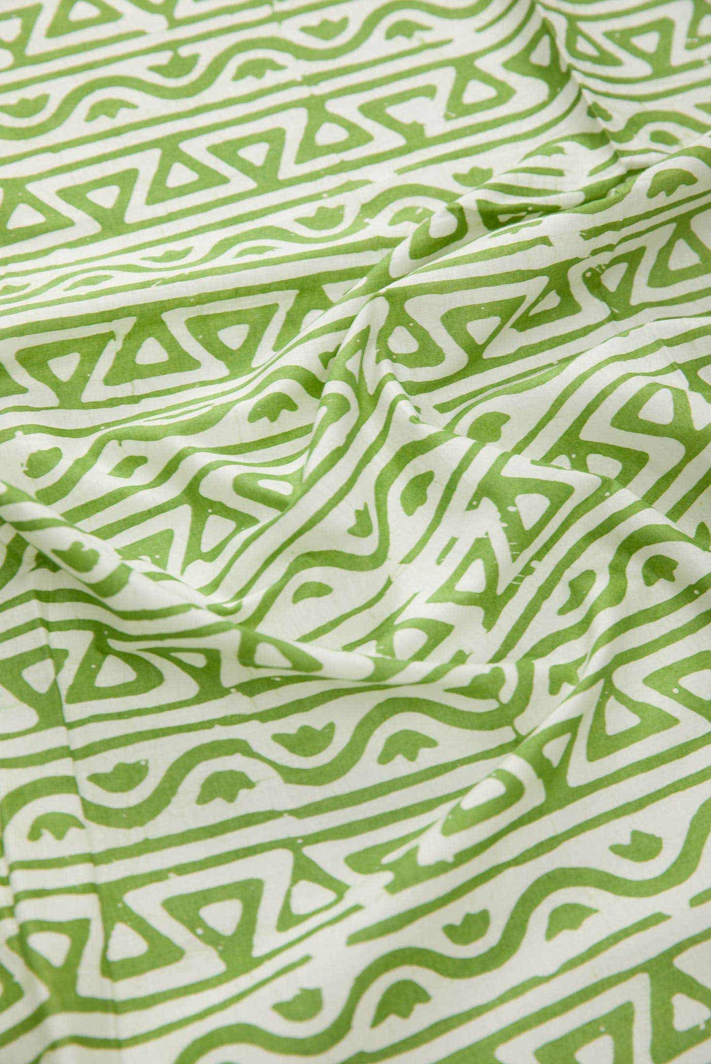 Green Cotton Dress Material