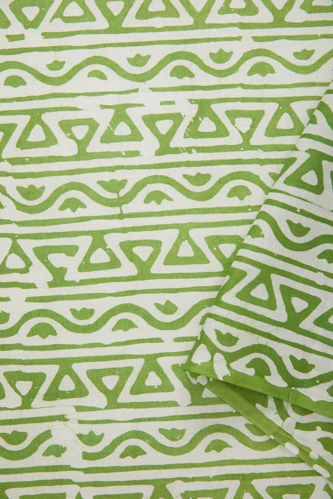 Green Cotton Dress Material
