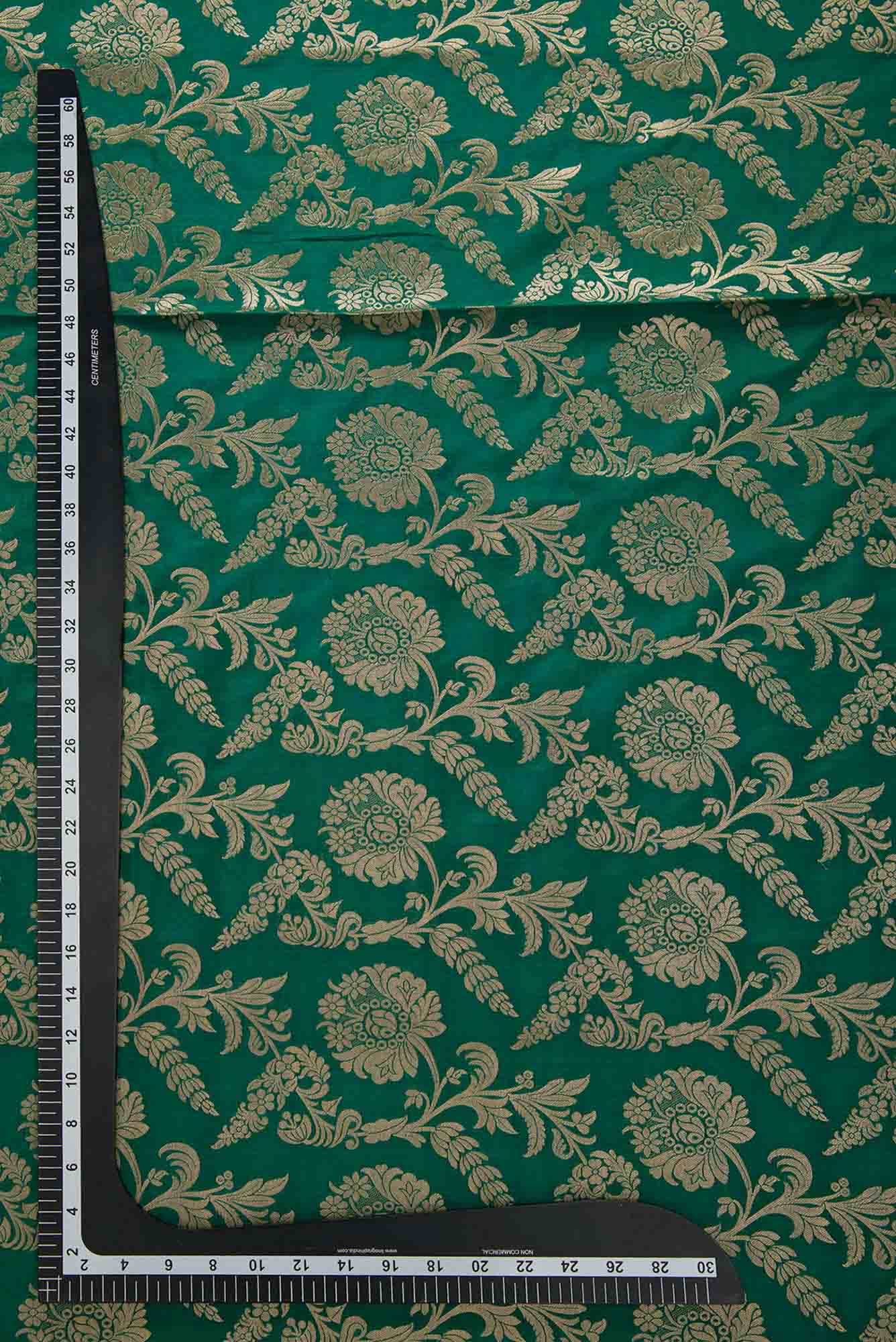 Green Banarasi Silk Dress Material